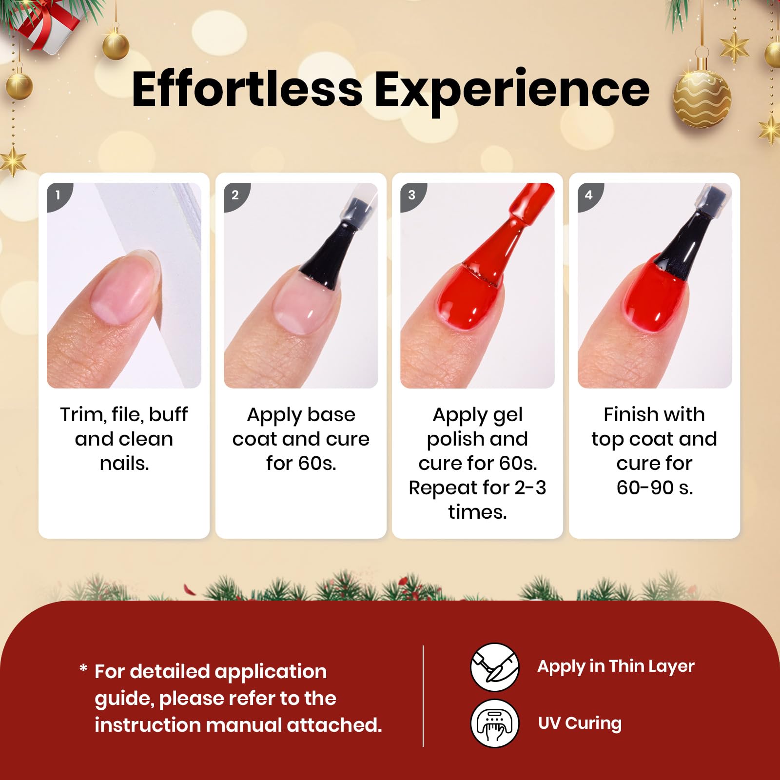 Beetles Christmas Gel Polish - 2pcs 15ml Black and White Colors Gel Nails