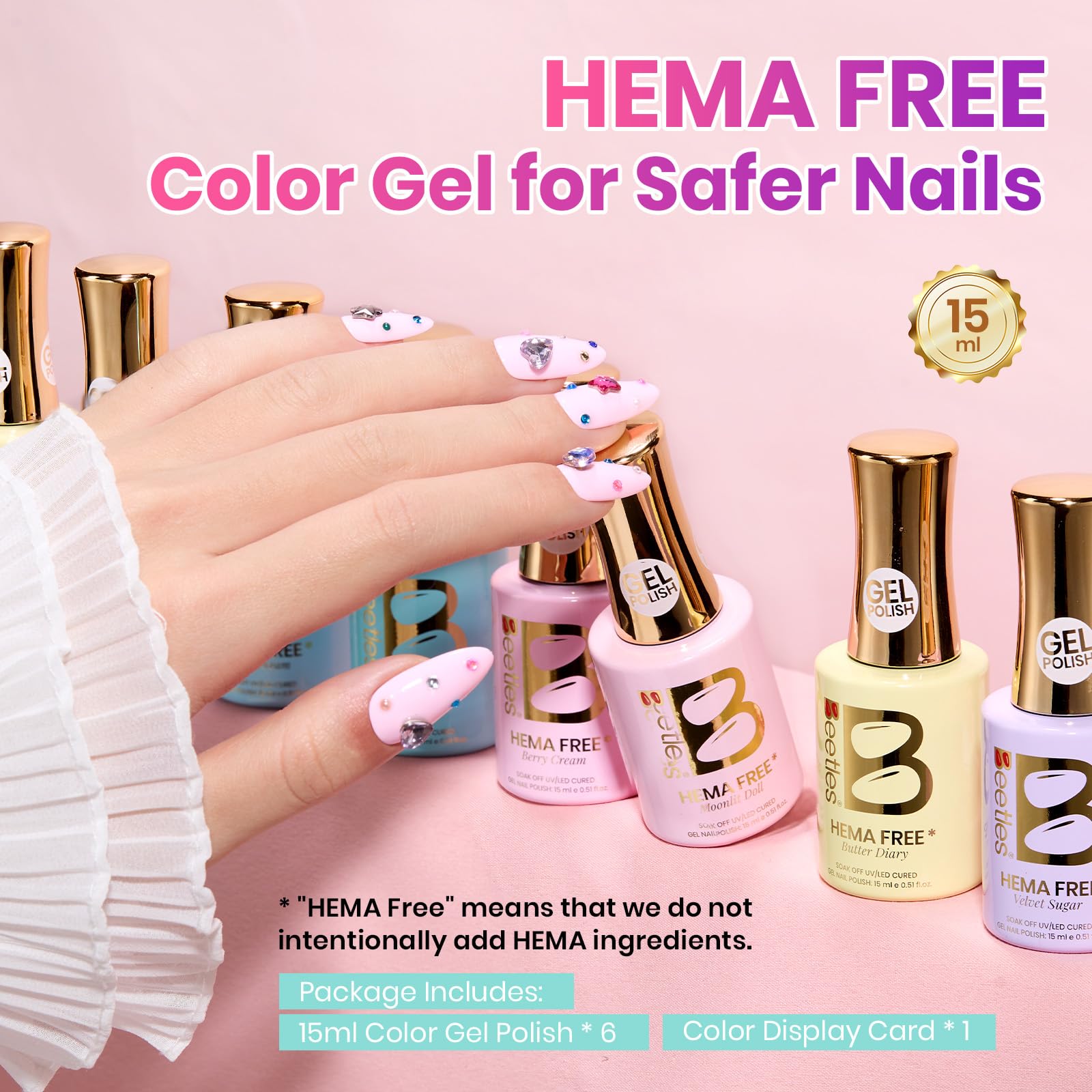 Dreamy Dollhouse 6 Colors Beetles Hema Free Summer Nails Gel Polish Set 15ML