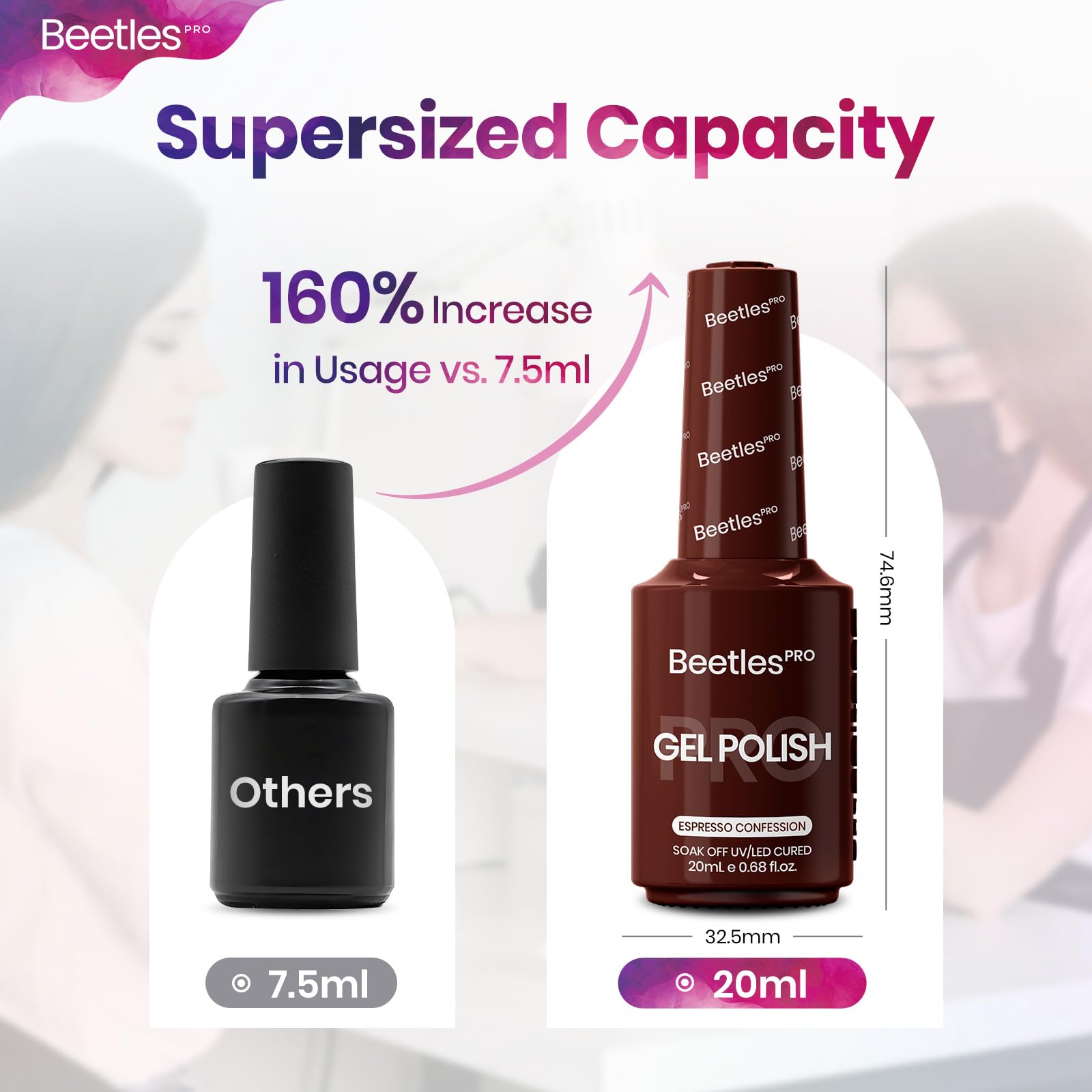 Beetles Pro Brown Gel Polish - Espresso Confession 1pc 20ml Dark Brown Color Gel Polish