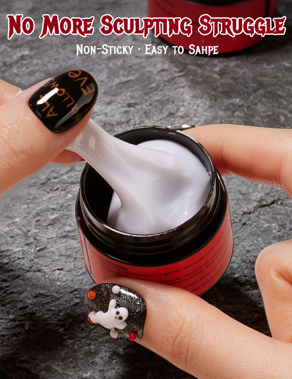 Spooky Bite-Beetles Halloween White 3D Sculpting Gel for Nail Art Solid Builder Nail Gel Kit 2026 Limited Edition