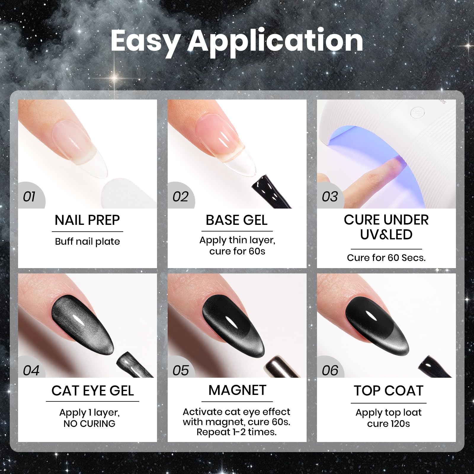 Beetles Sparkling Platinum 6 Colors Twilight Gleam Shine Cat Eye Glitter Shimmer Gel Nail Polish Set