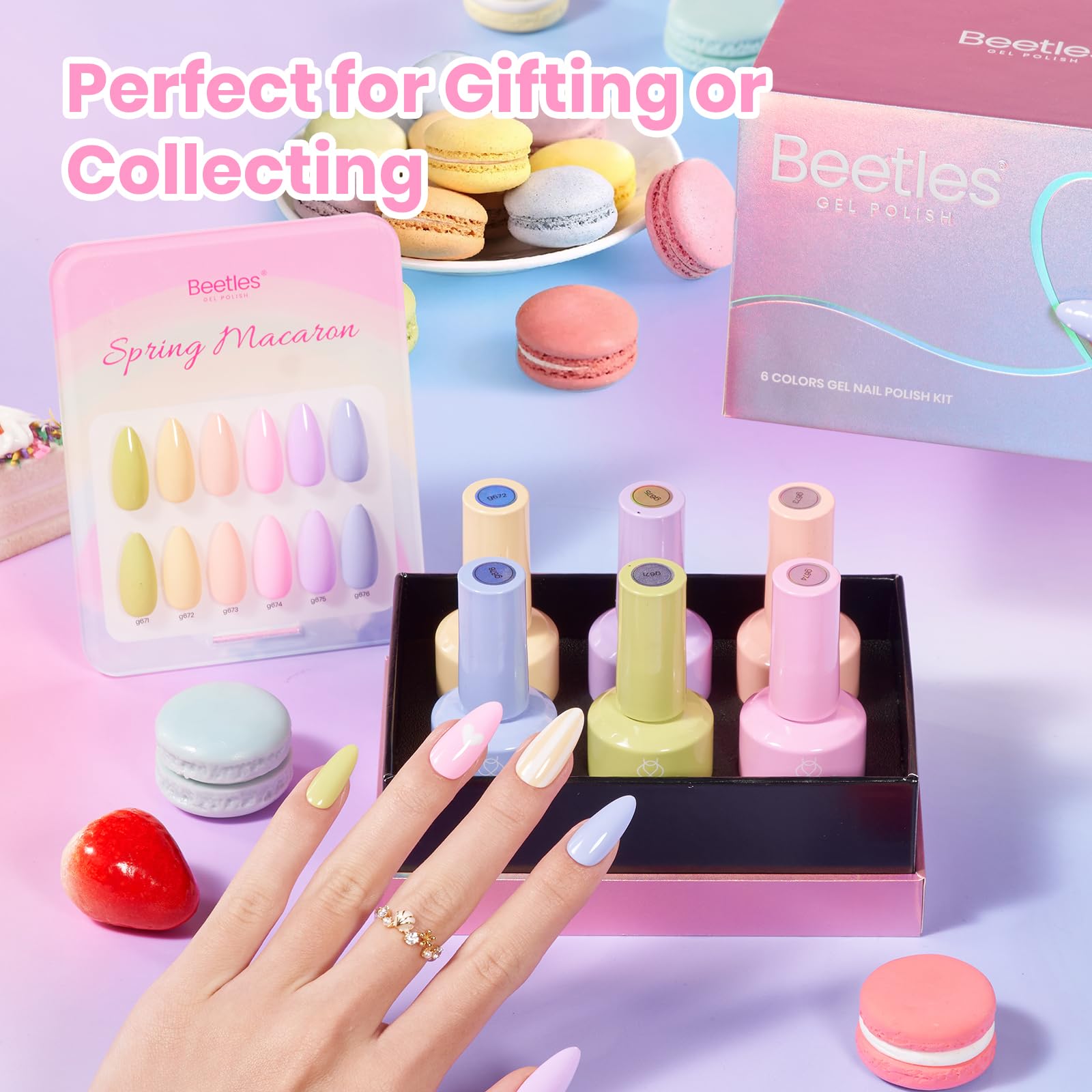 Beetles Pastel Gel Polish Set Spring Macaron Collection - 6 Colors 15ML Pastel Gel Polish