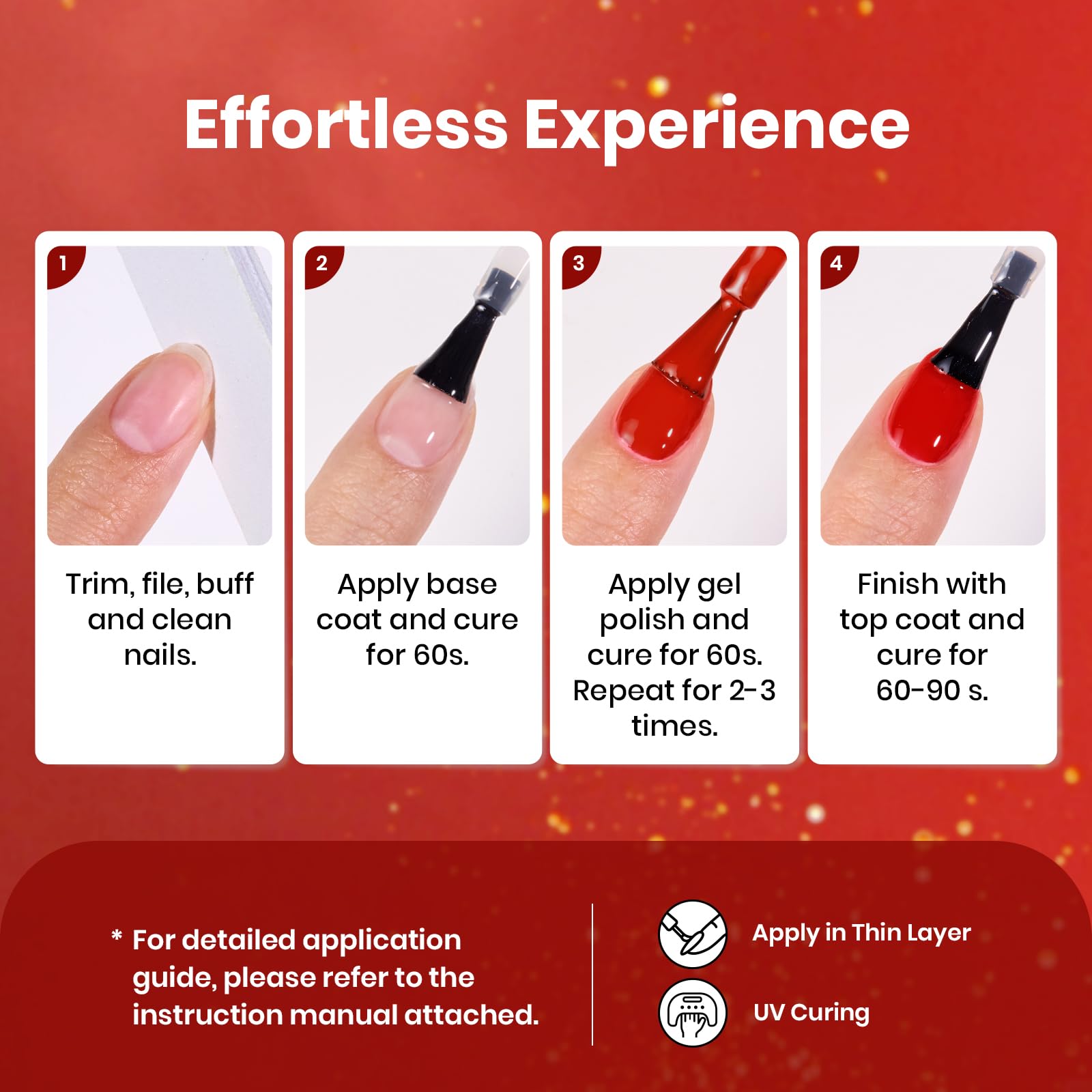 Passion Rush - 6 Colors Autumn Glitter Shimmer Gel Nails Polish Set