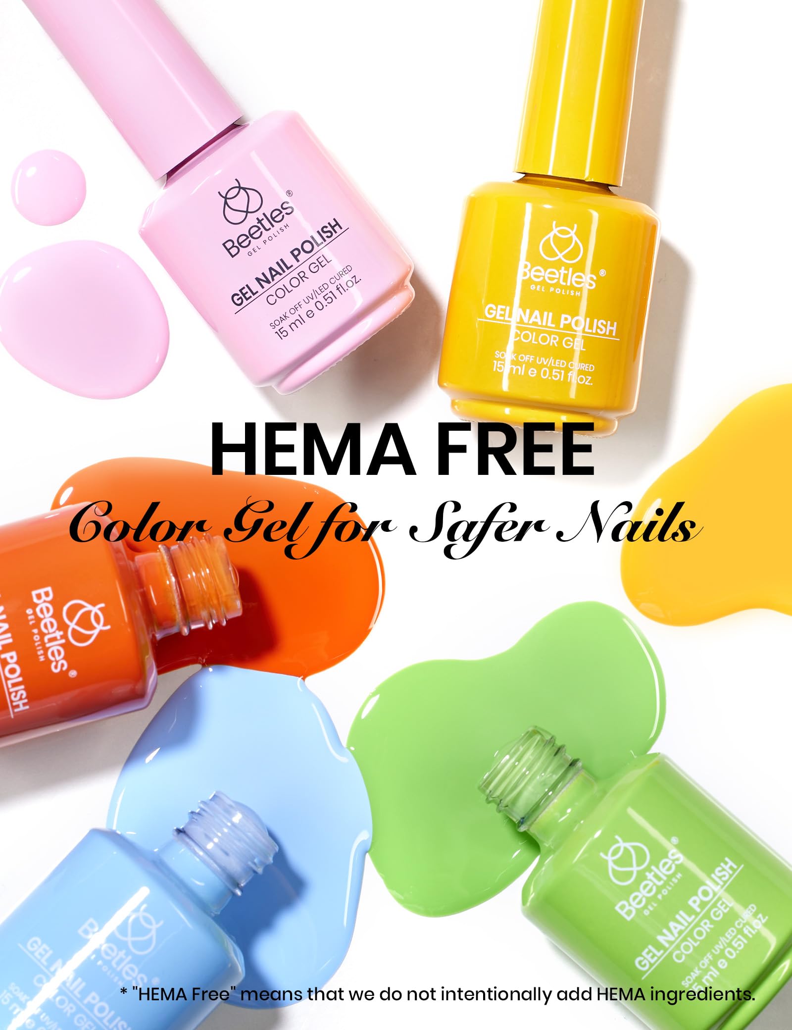Beetles Gel Polish Set - EVeryday Muse Collection, 20 Colors 15ML Pink Yellow Blue Spring Colors Gel Set