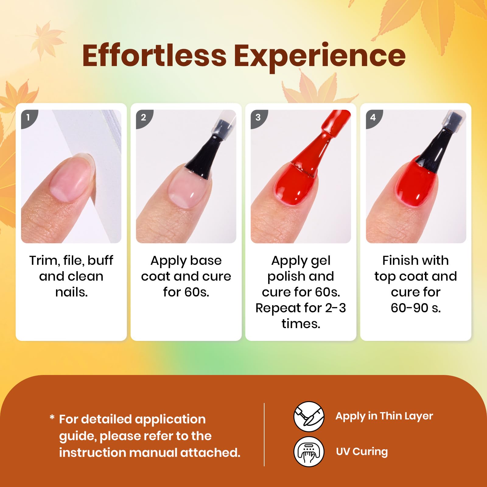 Autumn Realm - 6 Colors Fall Gel Nail Polish Set Kit