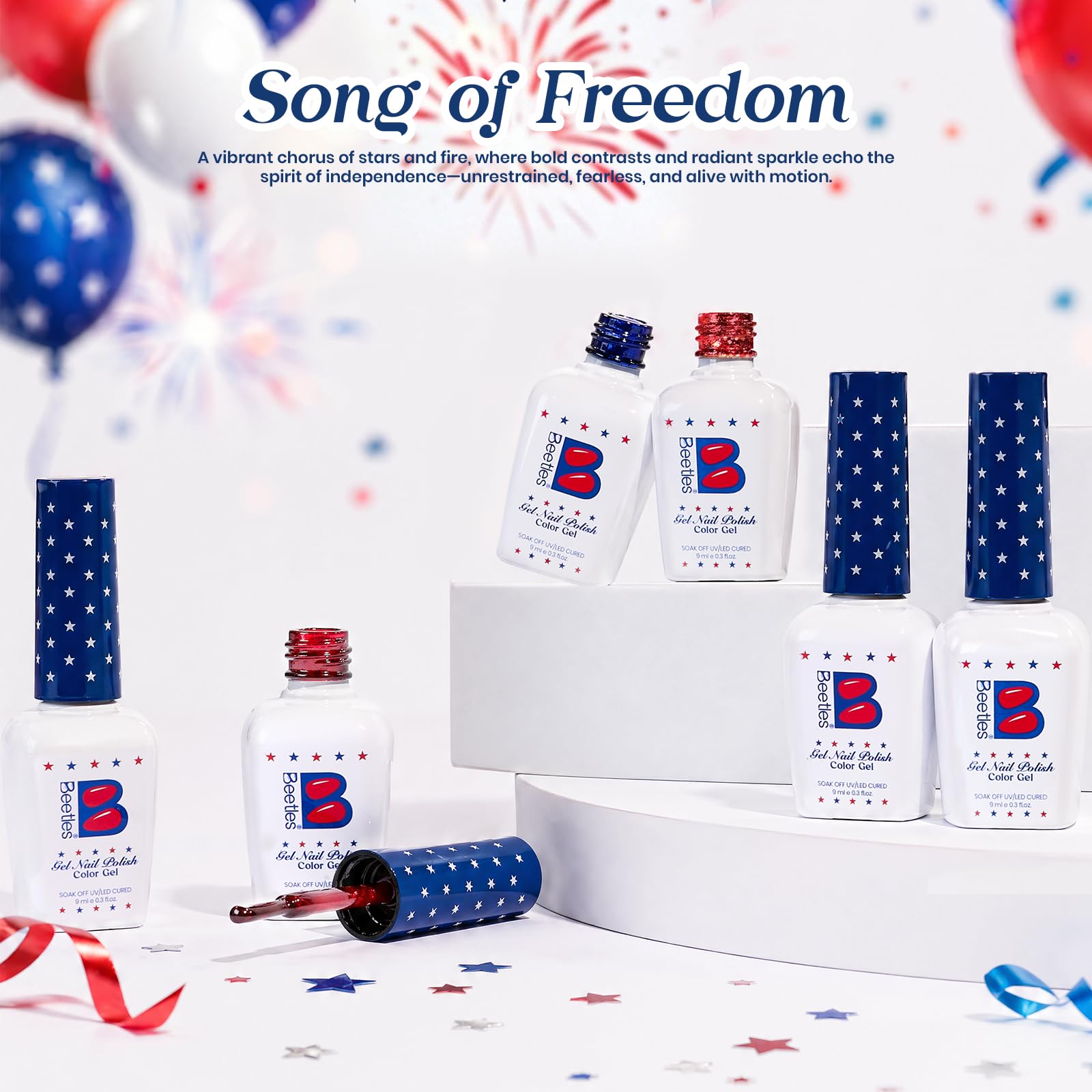 Song Of Freedom Colors| 6 Colors Red White Blue Gel Nail Polish With Cat Eye