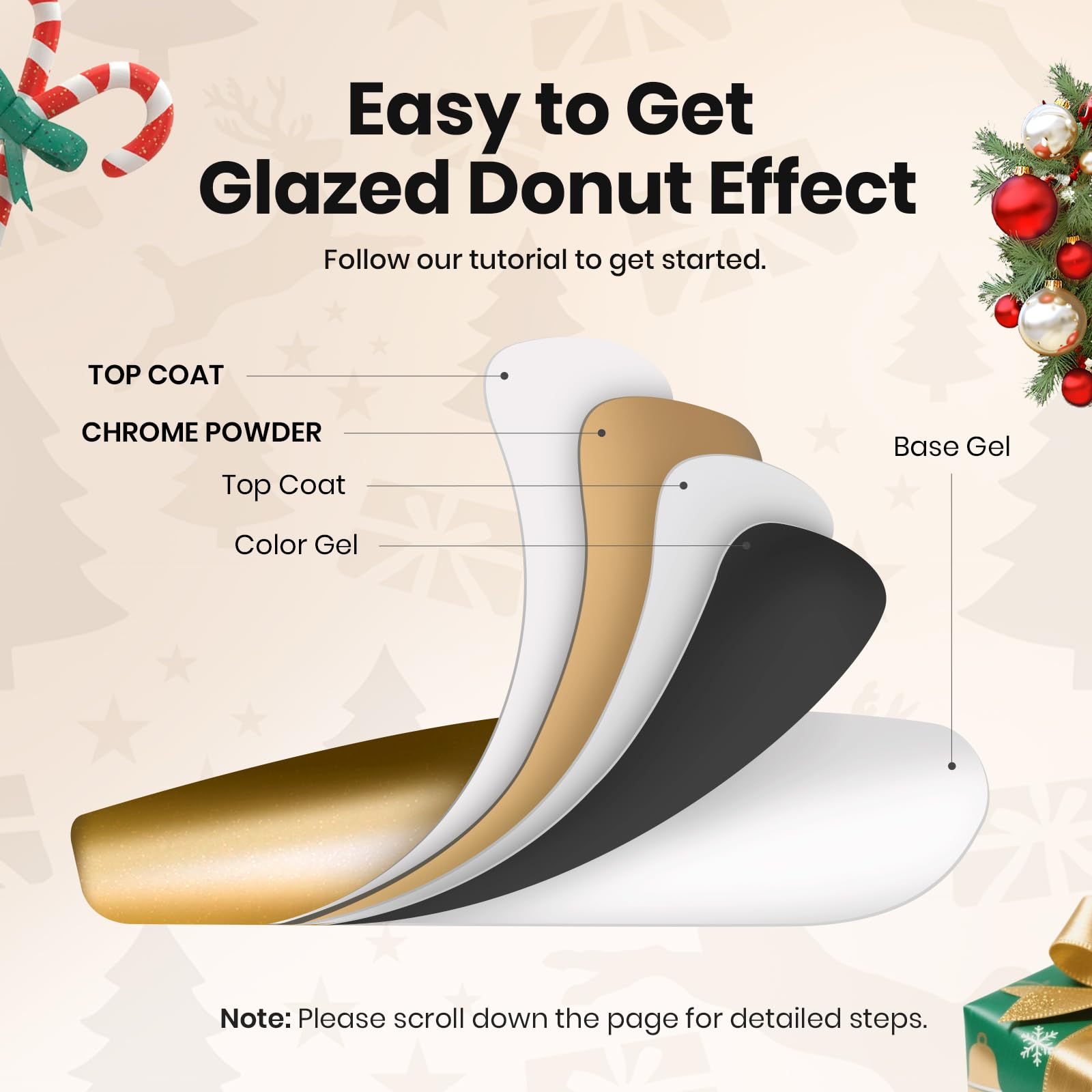 Beetles Chrome Nail Powder Christmas 8 Colors Mirror Effect Gold Silver Holographic Aurora Iridescent Pearl Manicure Nail