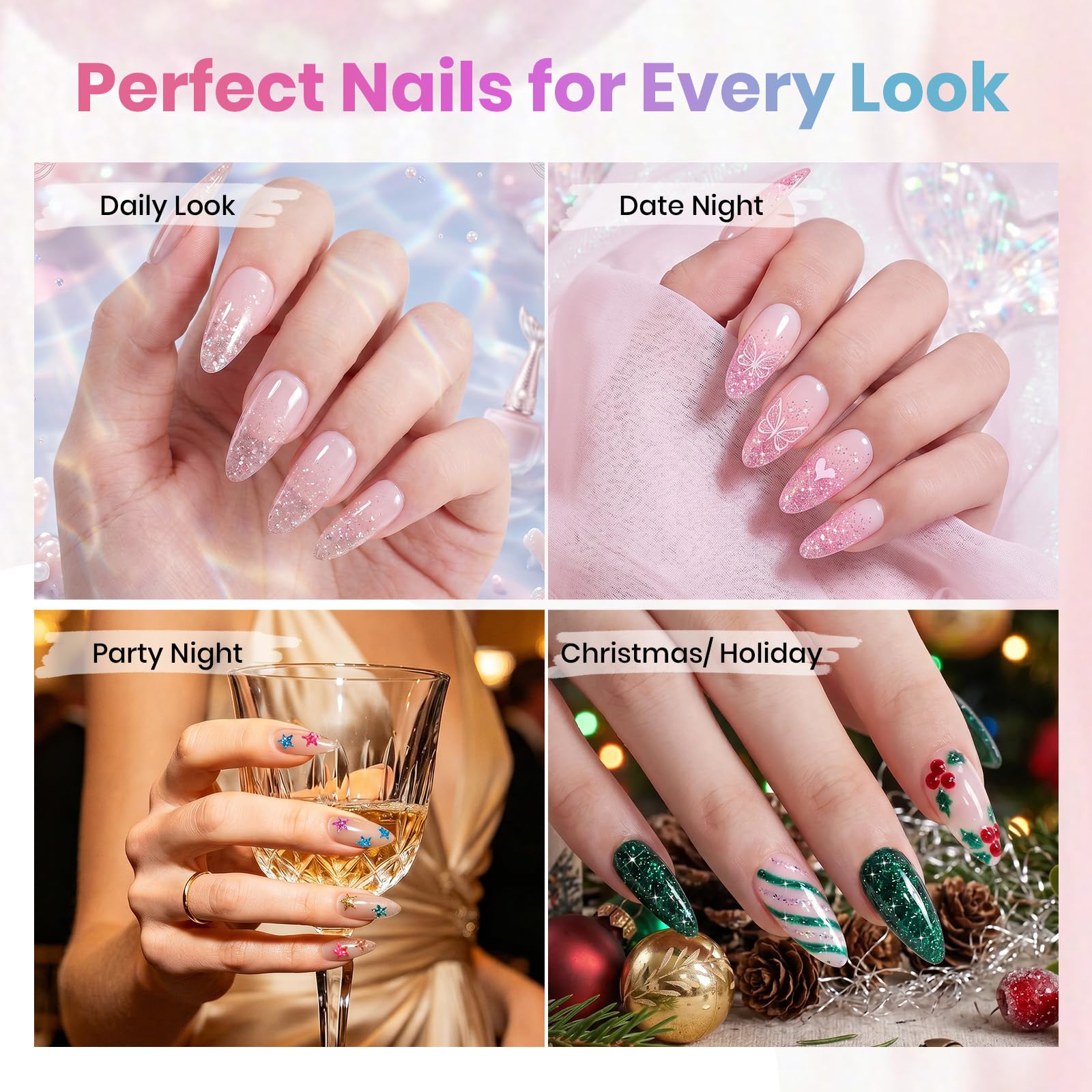 Beetles Glitter Gel Nail Polish Set Party Auras 20 Colors Sparkle and Diamond Shimmer Nail Art