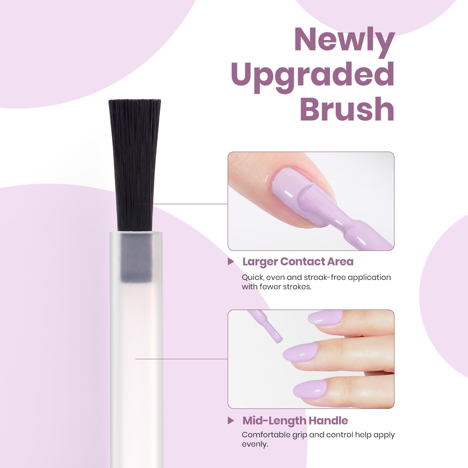 Beetles Purple Gel Nail Polish - Souffle Purple Gel Polish 15ML/0.51Fl Oz, Same Color Same Bottle, Soak Off UV LED Lamp Pastel Nail Art