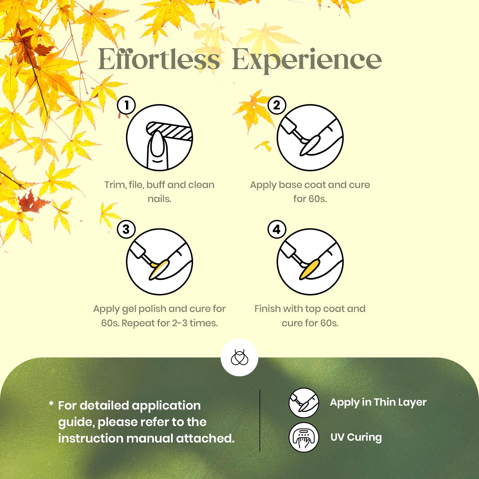 Golden Season - 6 Colors Fall Glitter Gel Nail Polish Set