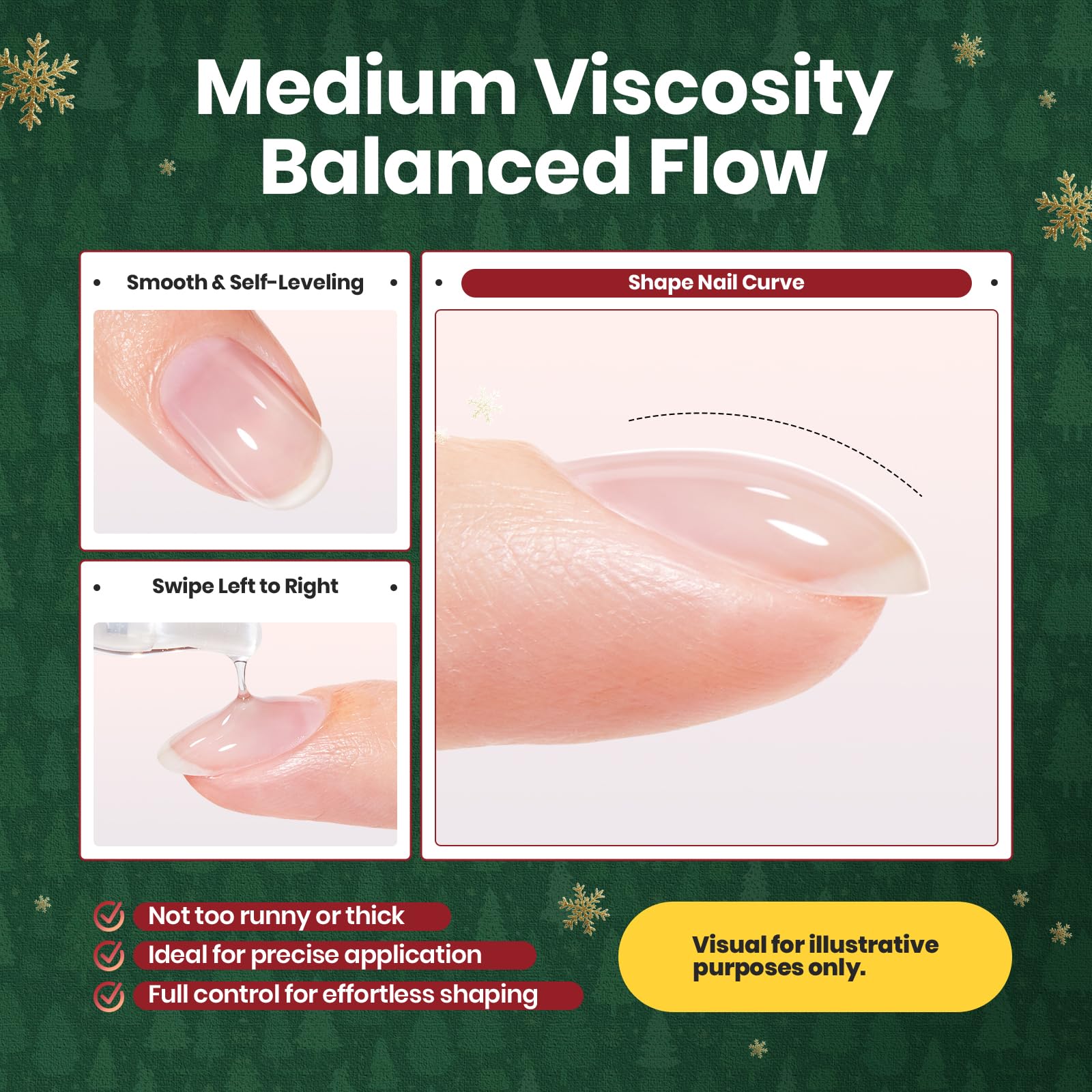 Beetles Christmas Builder Gel Kit HEMA Free-Enchanted Night 8 in 1 Nail Thickening Strengthening Building Apex