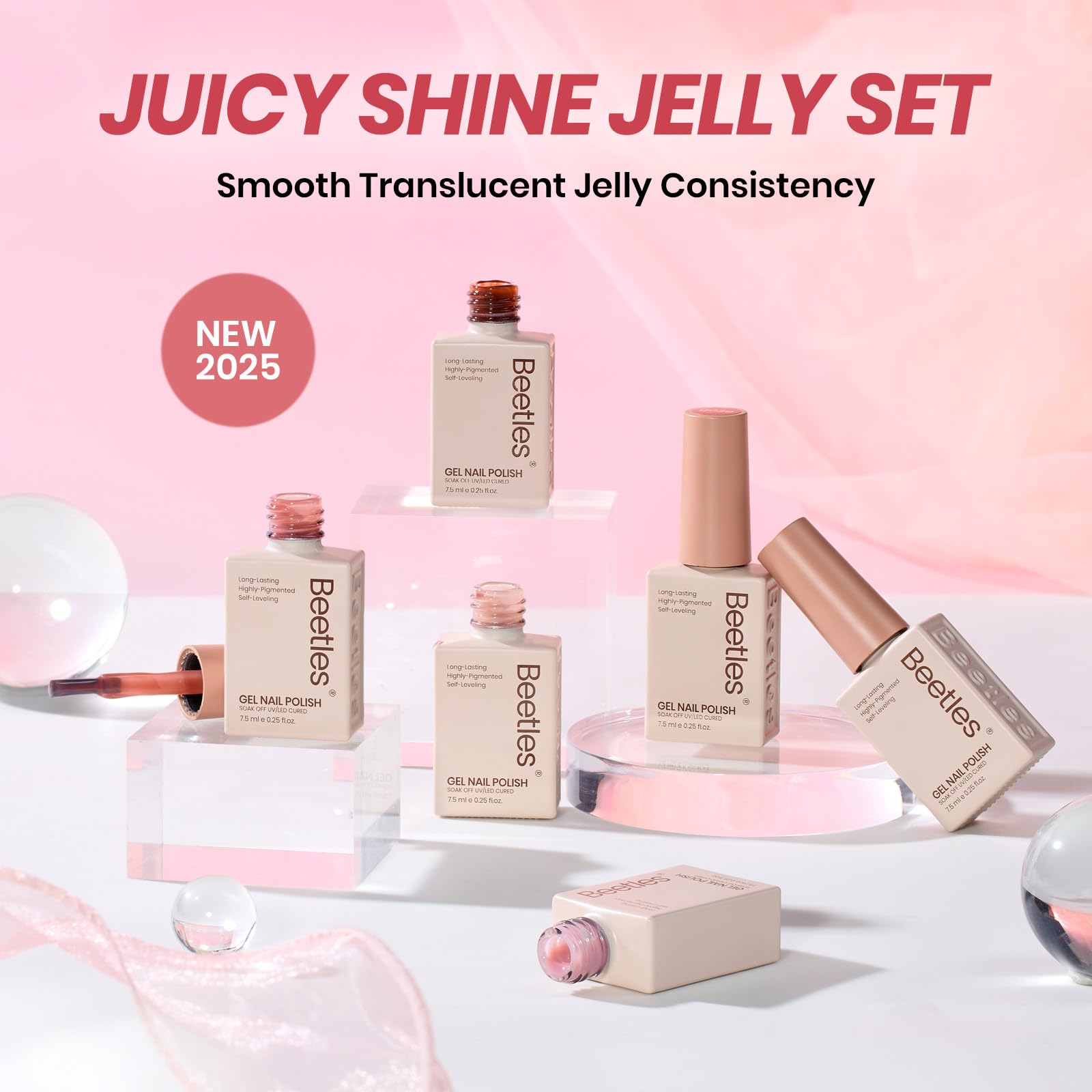 Juicy Shine Jelly Set - 6 Colors Gel Nail Polish Set