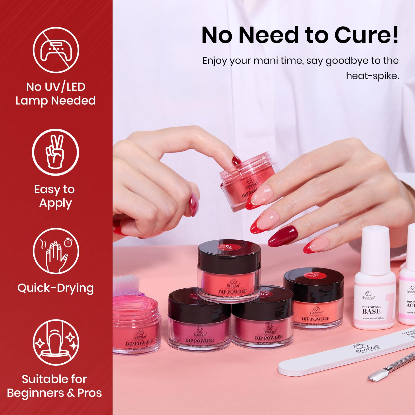 Ruby Preface | 6 color D powder Dip Red Nail Kit set – Beetles Gel