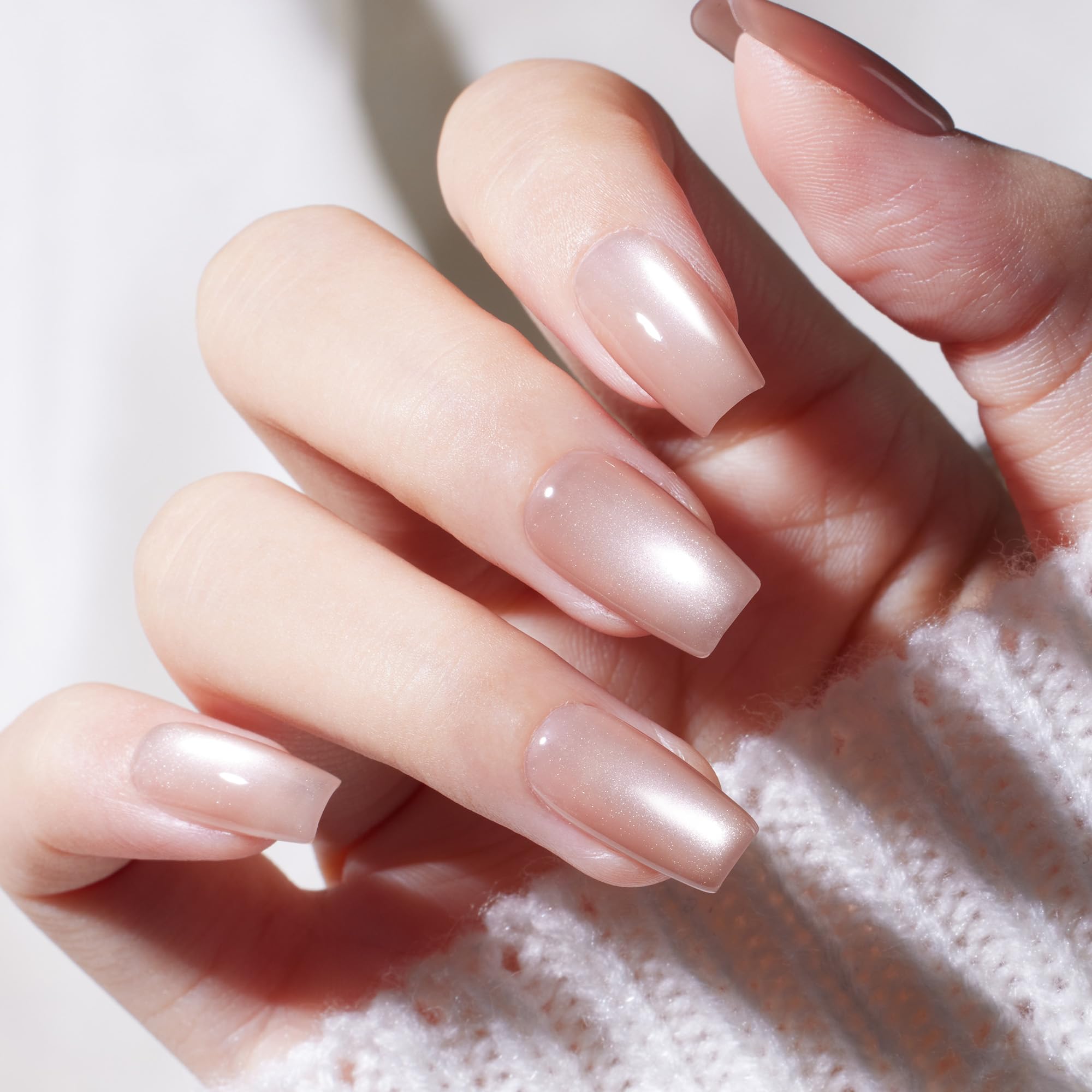 Beetles Silk Serum Nude HEMA FREE Cat Eye Gel Nail Polish - 15ML Glitter Gel Polish