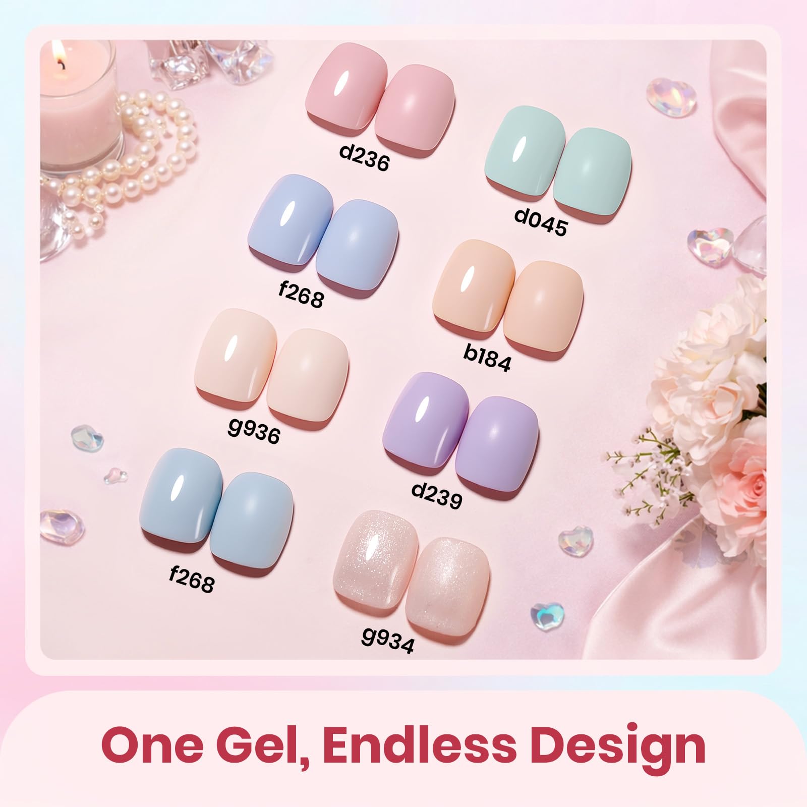 Beetles Soft Manifest 8 Colors Summer Nails Neutral Nude Glitter Pink Green Gel Set