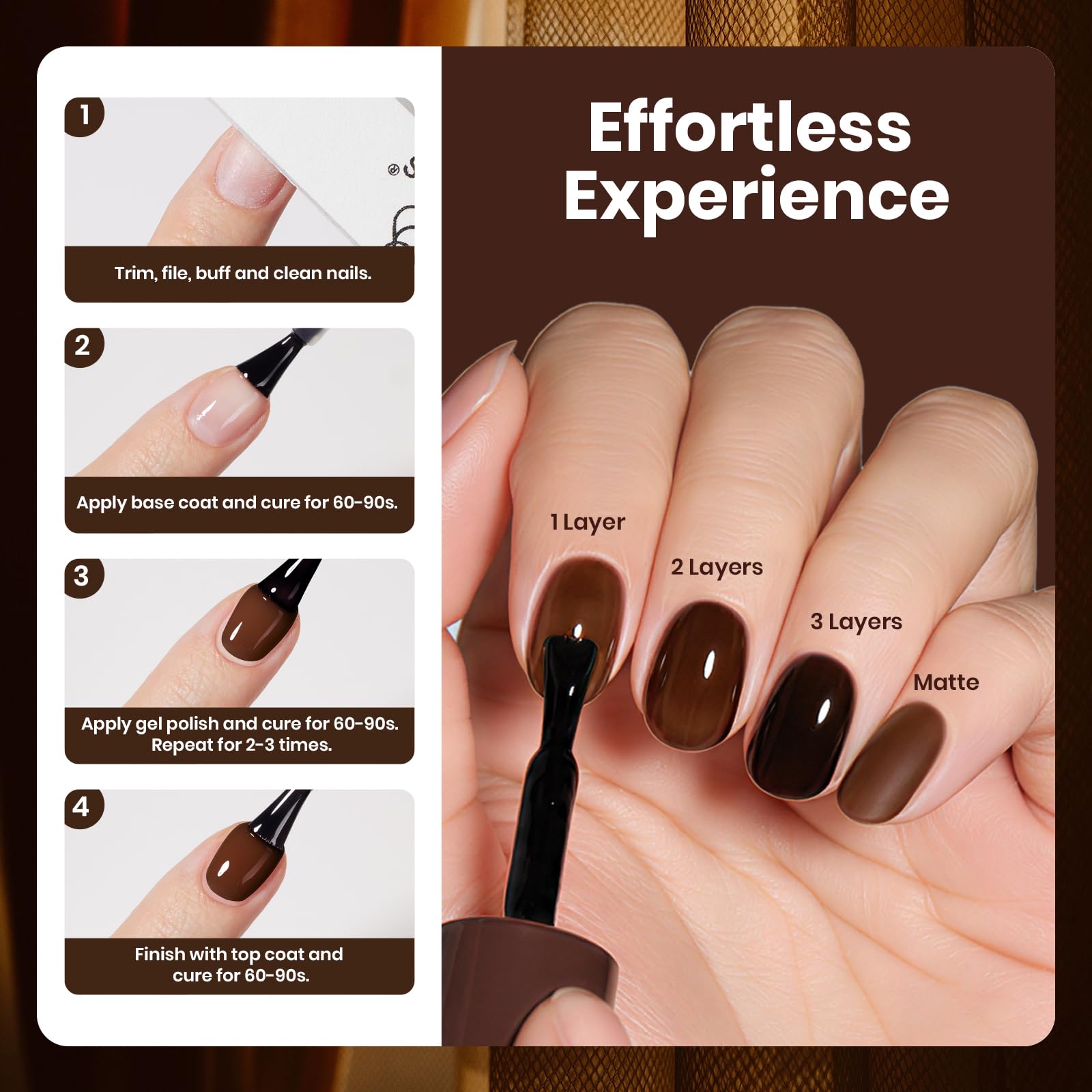 Beetles Morning Mocha Jelly Brown Gel Nail Polish 15ML