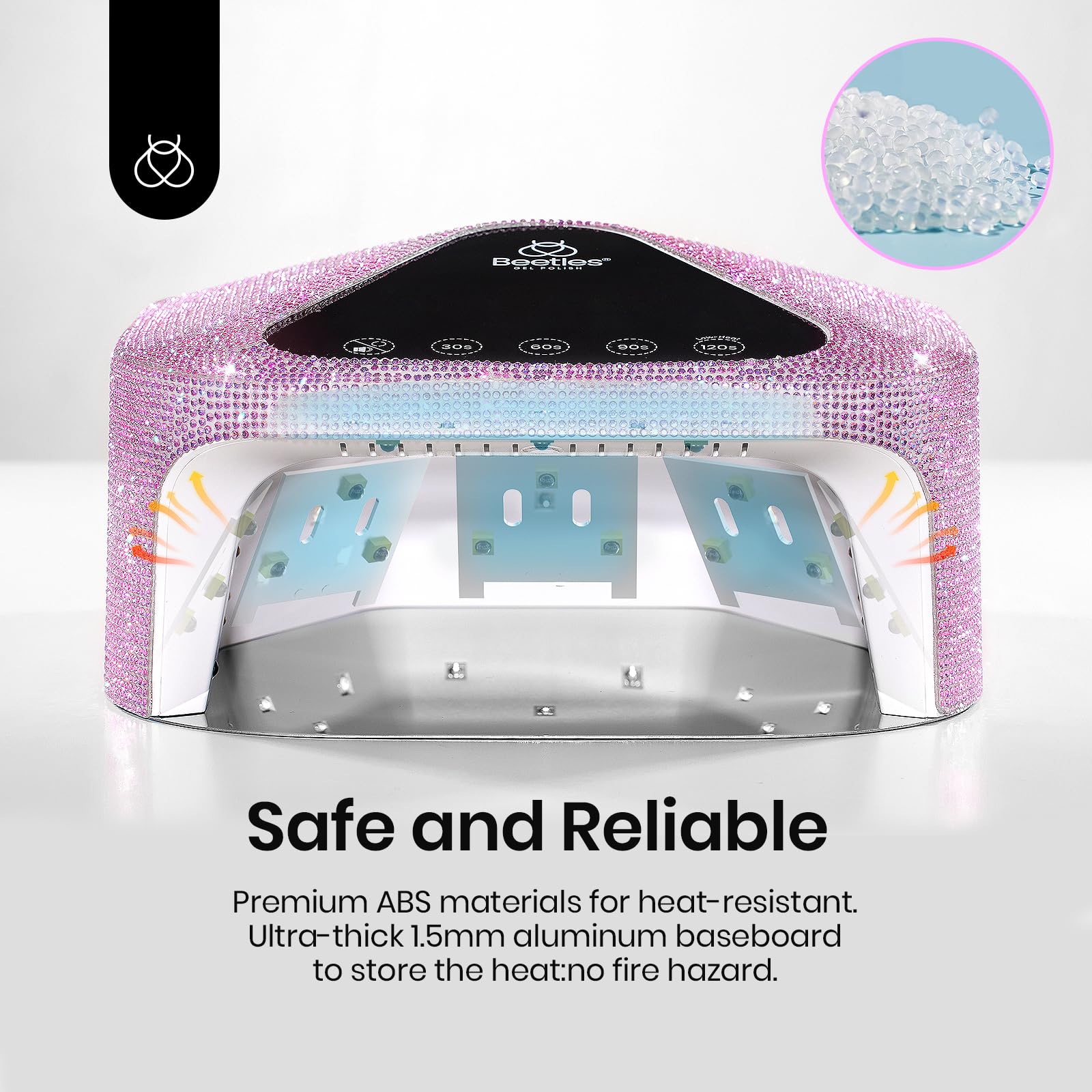 (Free Laser Tote Bag) Rhinestones UV Nail Lamp Cordless  Rechargeable with 4 Modes Professional