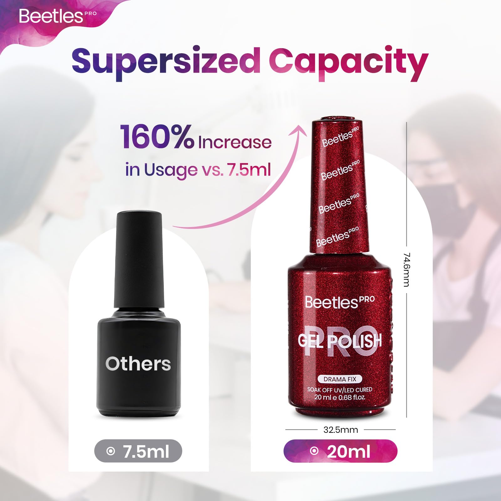 Beetles Pro Red Gel Polish - Drama Fix Cherry Red Color 20ML Glitter Gel Polish