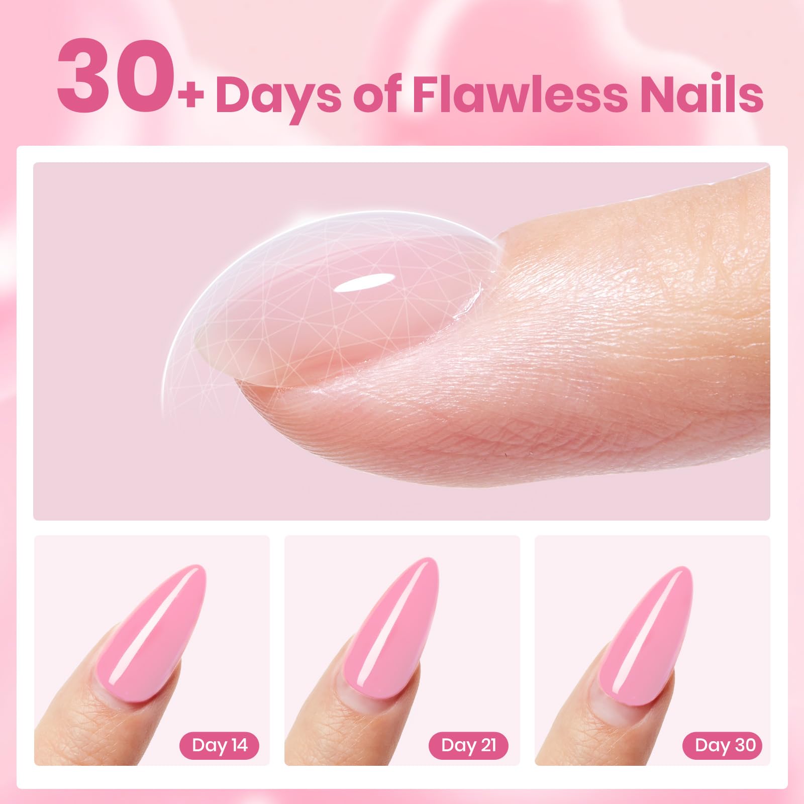 Beetles Valentine Nails: Blush Charm Valentine's Edition Builder Gel Kit with Mini Nail Lamp