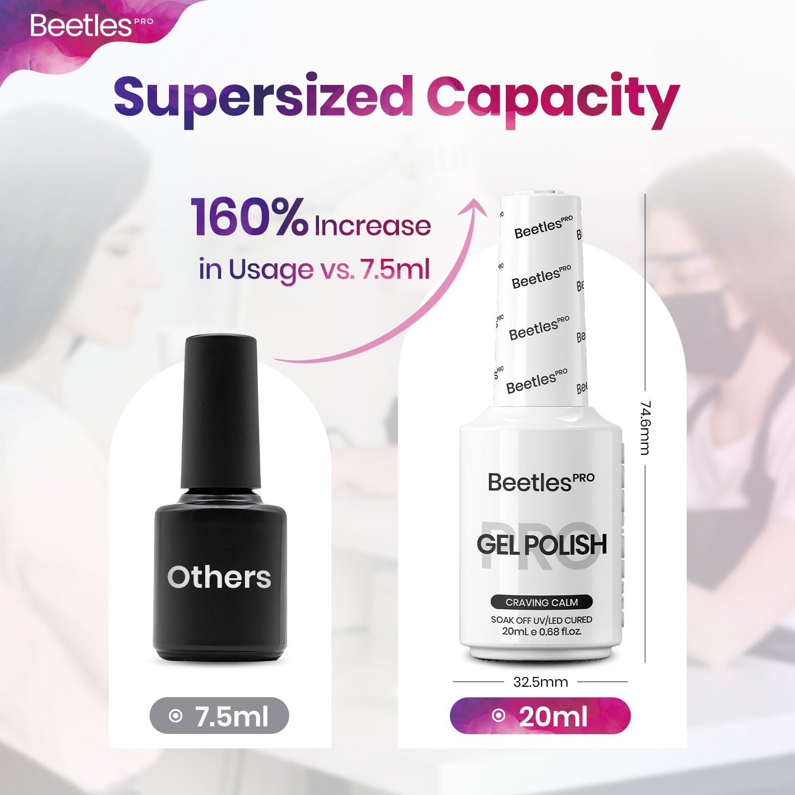 Beetles Pro White Gel Polish - Craving Calm French White Color 20ML Gel Polish