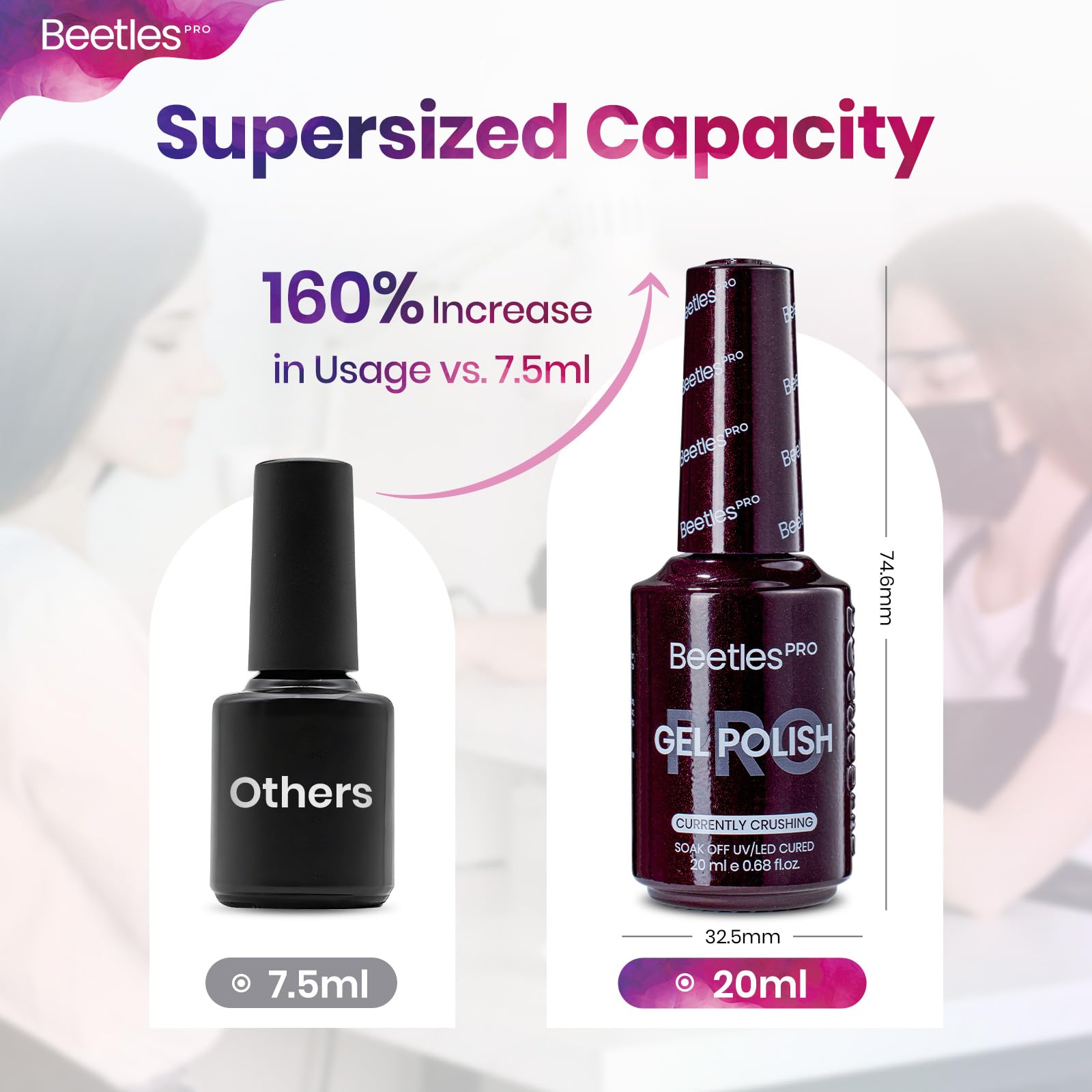 Beetles Proe Red Gel Polish - Currently Crushing Dark Cherry Mocha Red Color 20ML Glitter Plum Gel Nail Polish