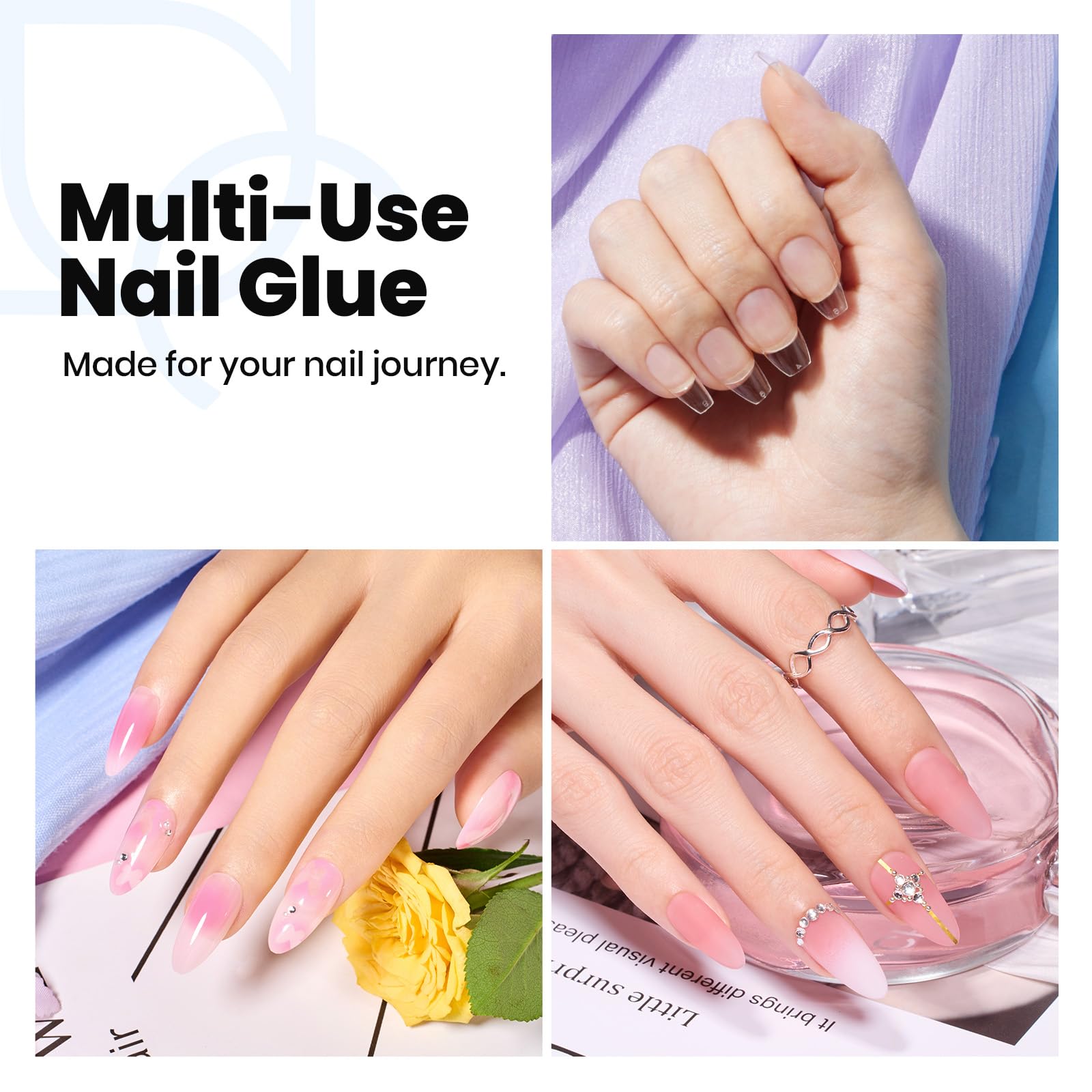 Beetles Hema-Free Nail Glue Gel - 10ml Super Strong Brush U V Nail Glue