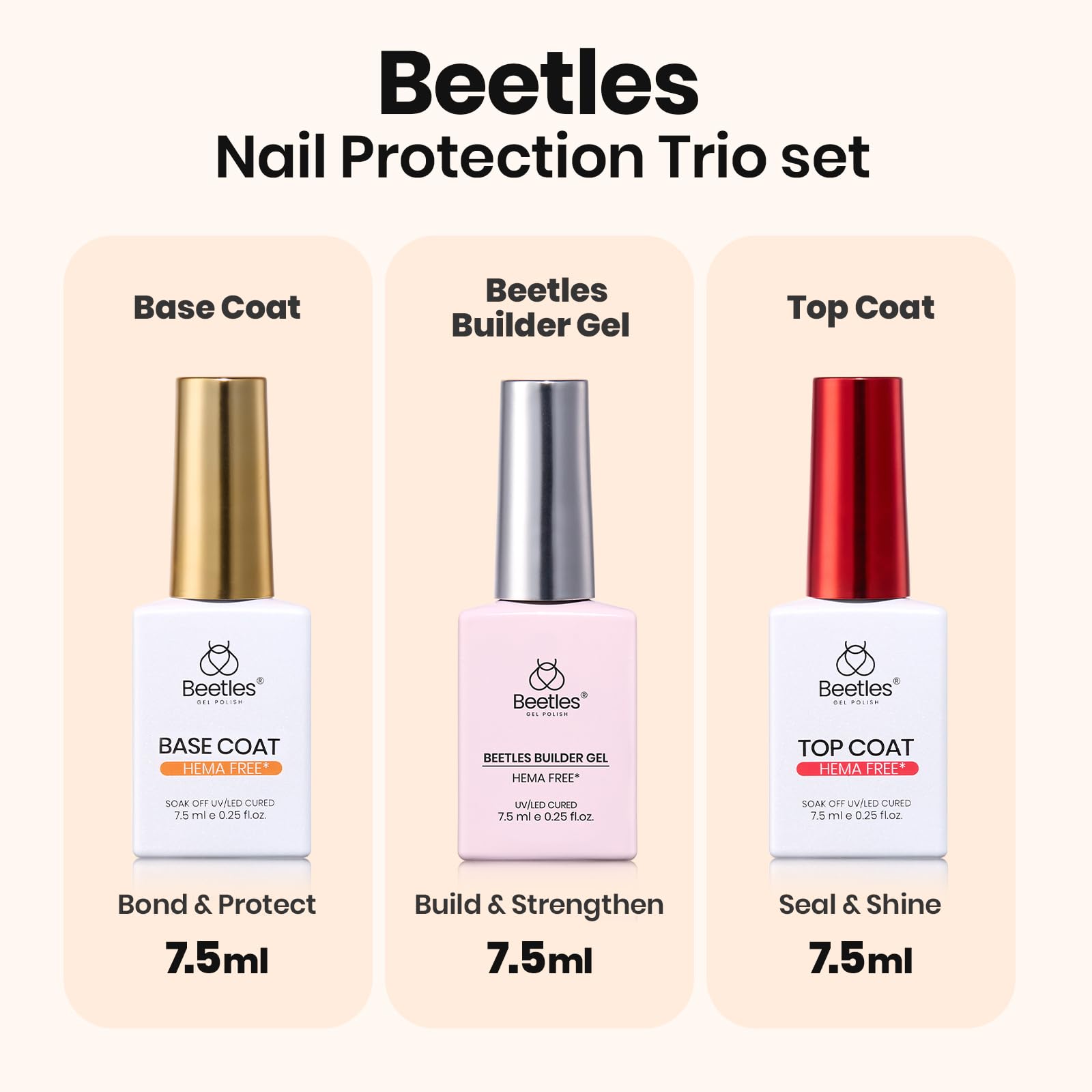 Beetles Builder Gel Nails Kit HEMA Free & Handheld Nail Lamp