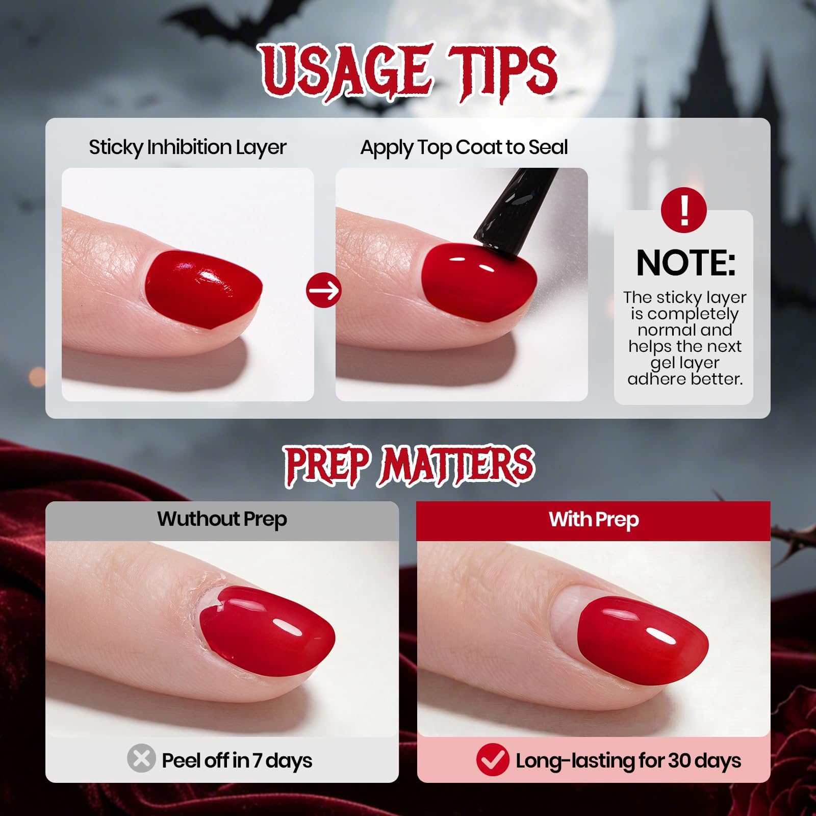 Beetles Halloween Builder Gel Nails Kit HEMA & TPO-Free 15ml 8 in 1 Red & Nail Brush 2026 Limited Edition