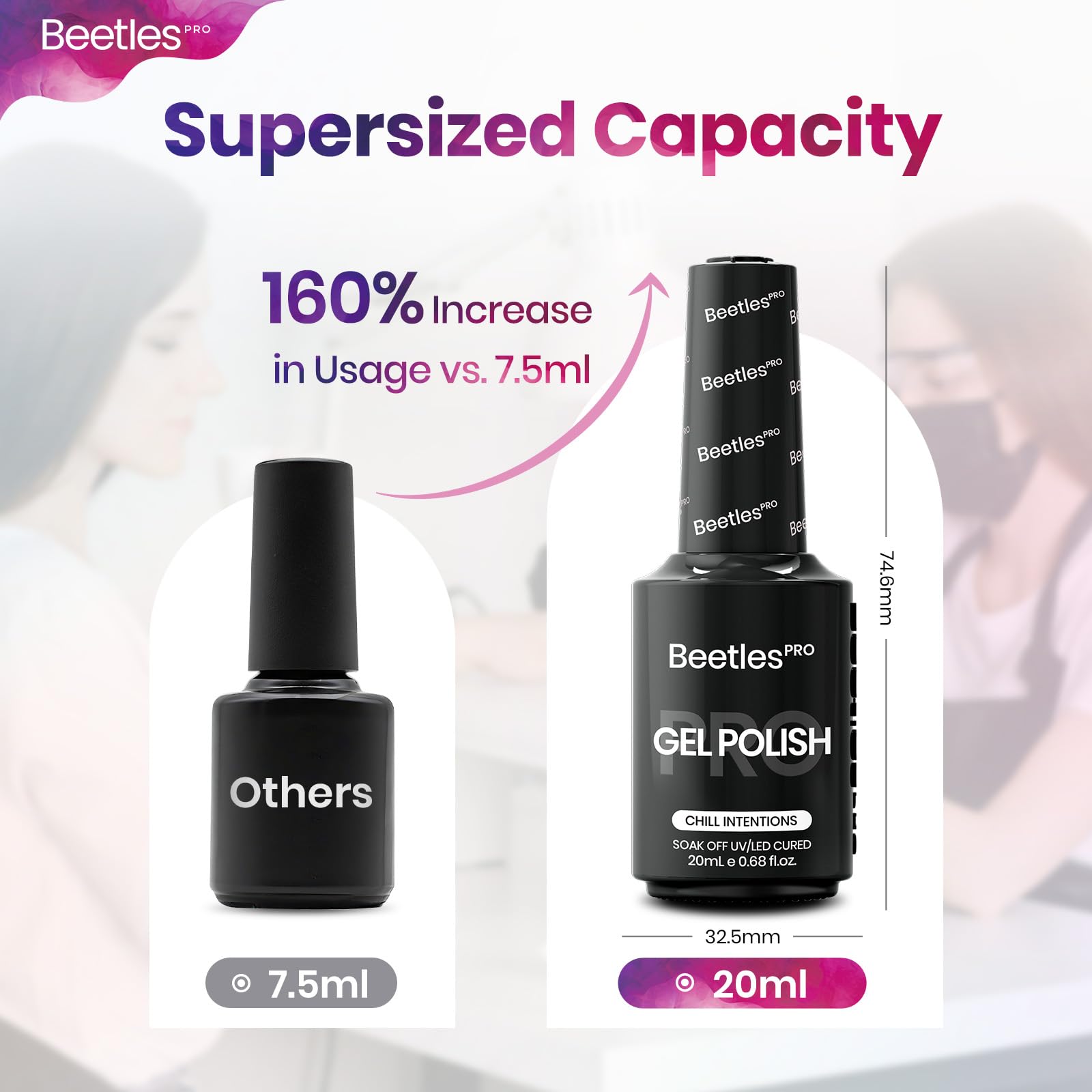 Beetles Pro Black Gel Polish - Chill Intentions Audrey Black Color 20ML Gel Polish