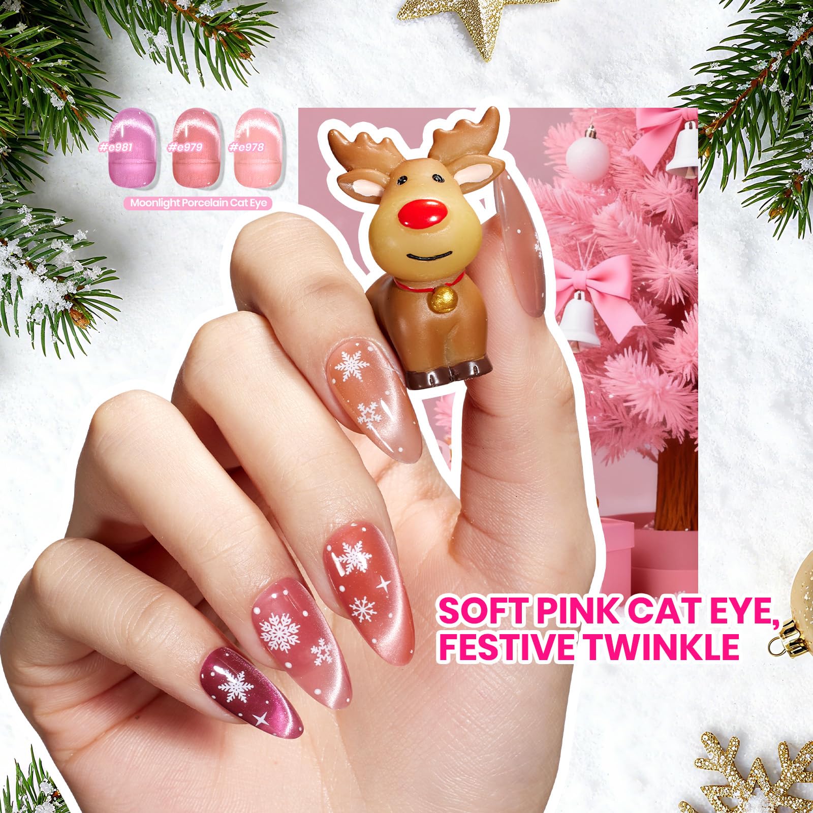 Beetles Gel Polish Stellar Sonata - 6 Colors Christmas Cat Eye Gel Nail Kit