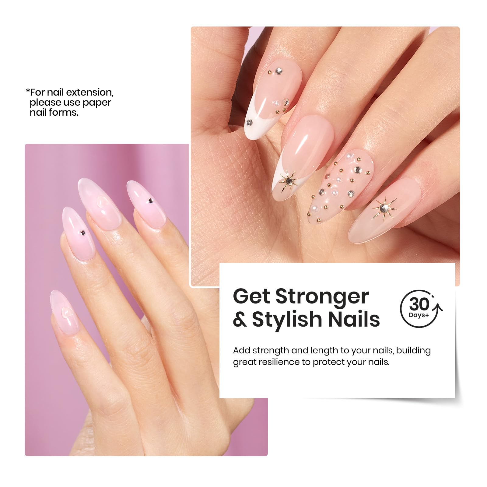 Beetles 4 Color Nude Builder Gel Set with Base Top Coat HEMA-Free 8 in 1