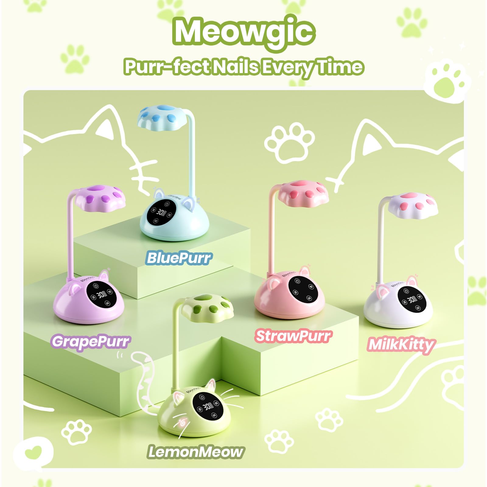 Beetles 360° Flexible Gooseneck UV Nail Lamp Green Color