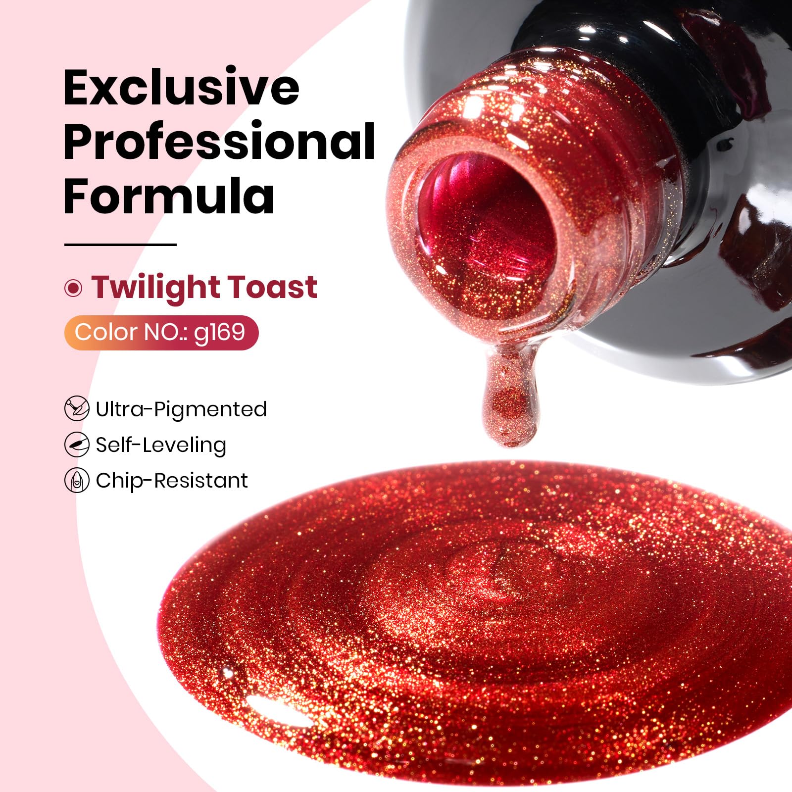 Twilight Toast - 15ML Cherry Red Glass Magnetic Cat Eye Glitter Gel Nail Polish