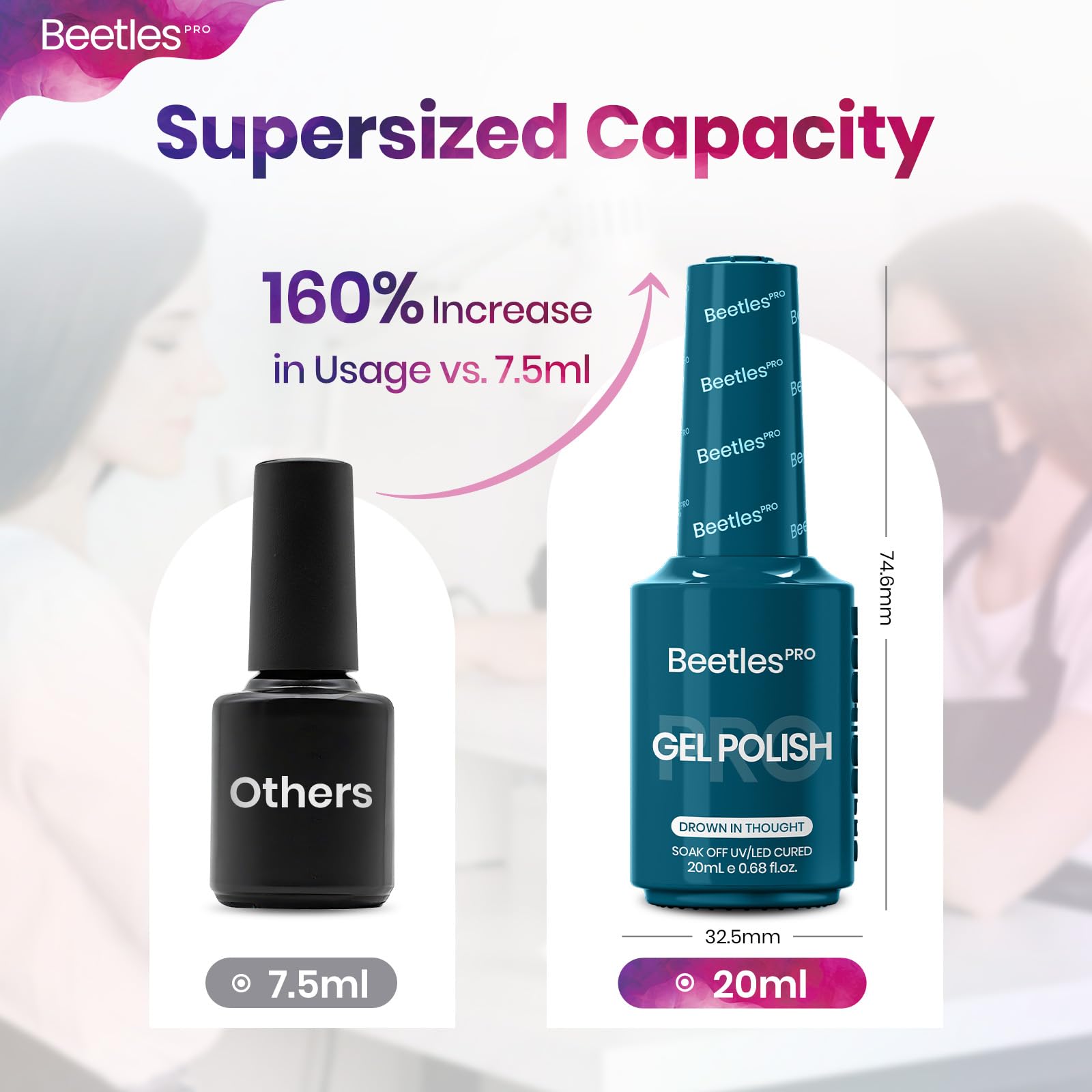Beetles Pro Blue Gel Polish - Drown in Thought, Turquoise Blue Teal Color 20ML Gel Polish