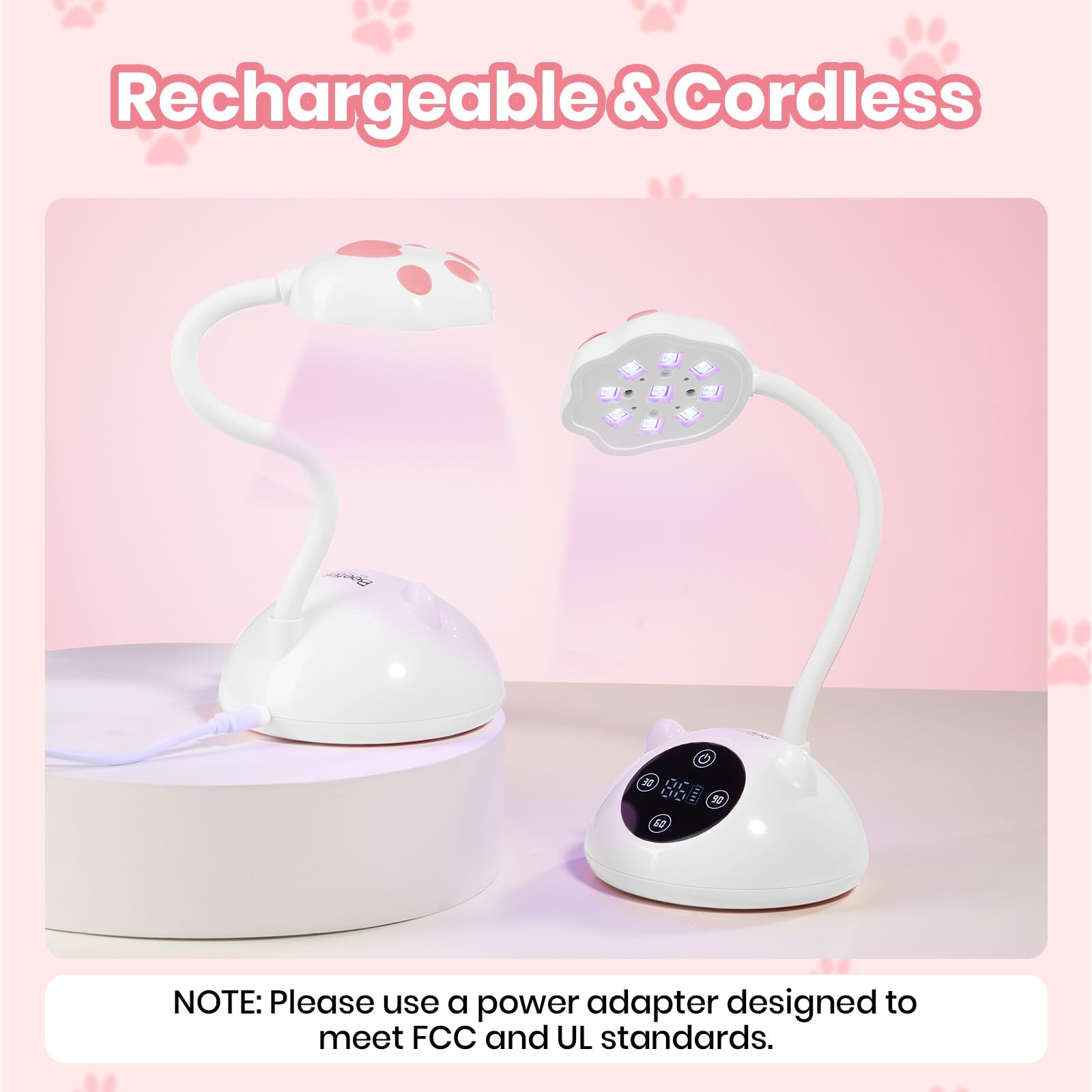 Beetles 360° Flexible Gooseneck UV Nail Lamp White Color