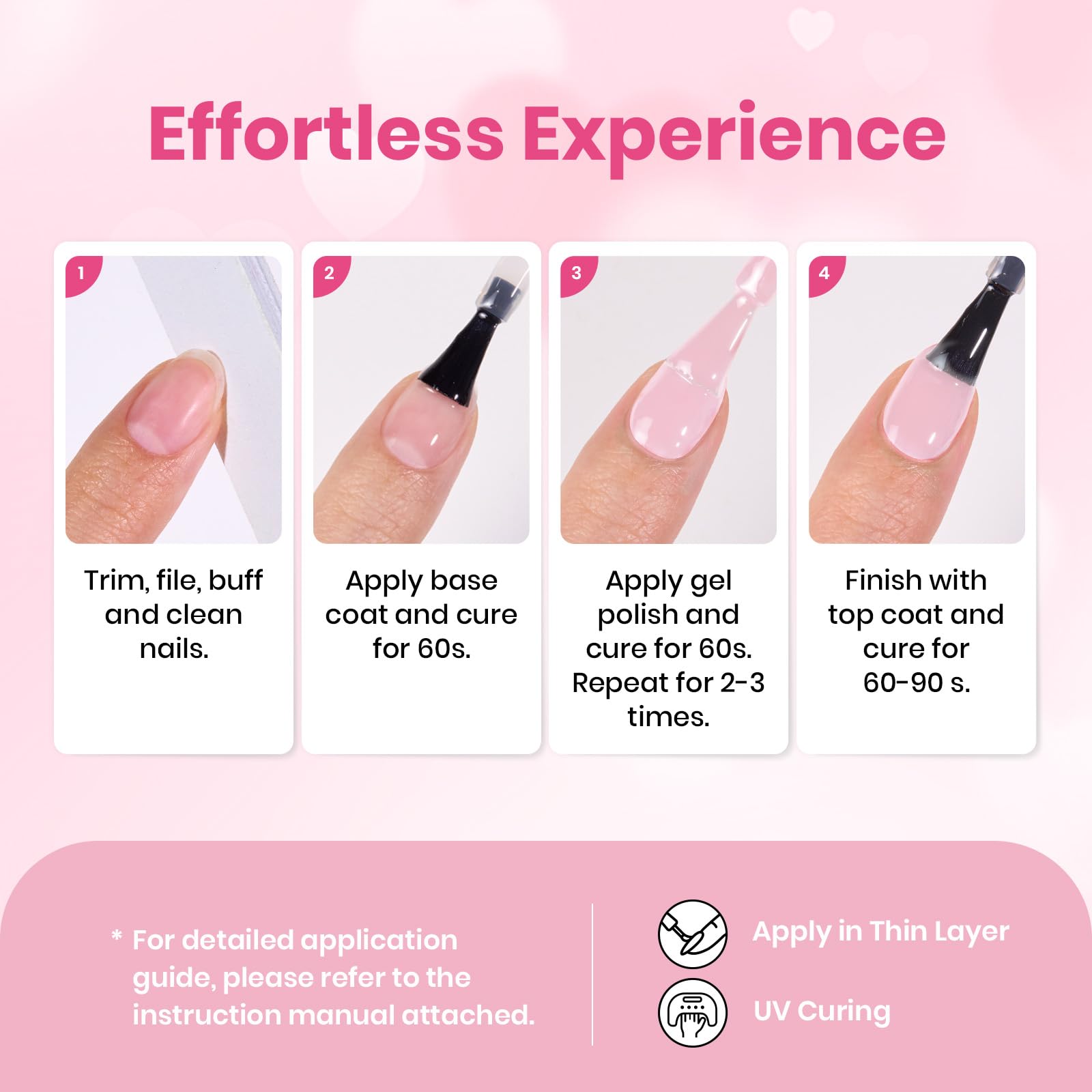 Beetles Barely Pink Gel Polish - 15ml Light Pink for Valentine Nails