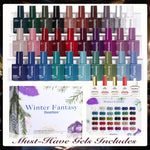 Beetles Gel Polish Christmas Gift Winter Fantasy - 30 Gel Colors Set with Top and Base Coat (15ml/Each)
