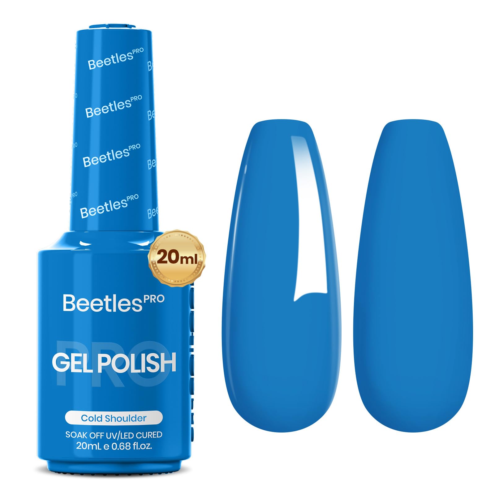 Beetles Pro Blue Gel Polish - Cold Shoulder, Navy Blue Color Gel Polish, UV Nail Lamp Cure Needed Nail Arts Salon-Quality Shine Long Lasting