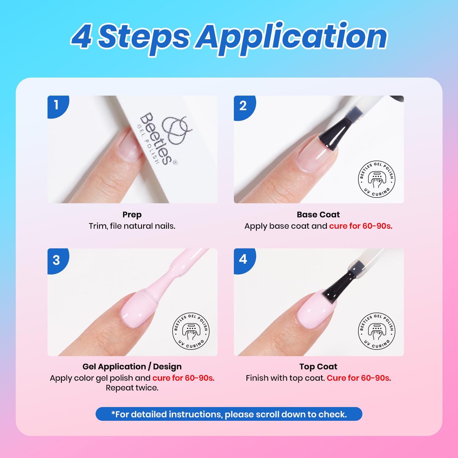 Beetles Gel Nail Starter Kit Deal Box Harmony Palette 36 Colors HEMA-Free & TPO-Free Summer Nails All-in-One Mani Set