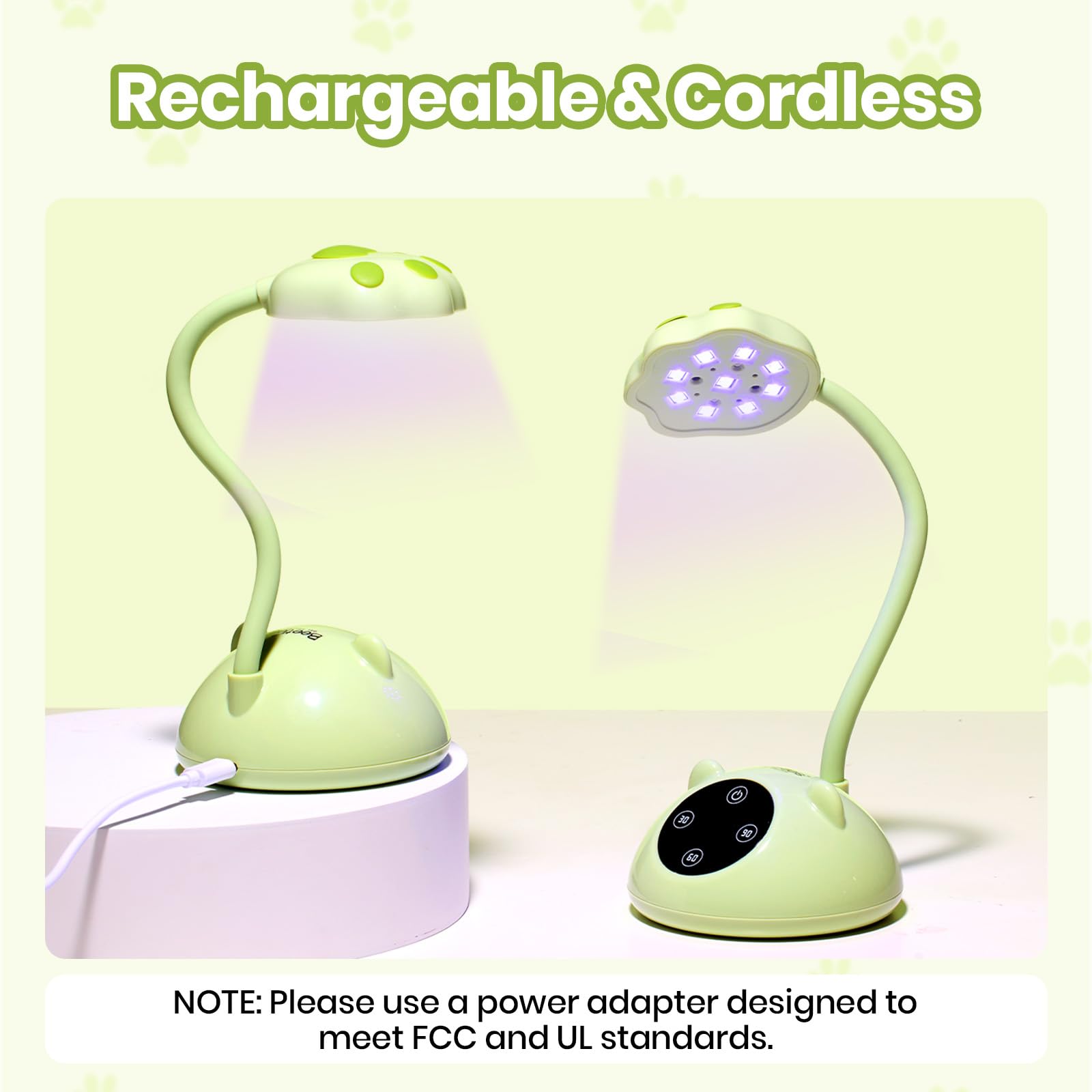 Beetles 360° Flexible Gooseneck UV Nail Lamp Green Color