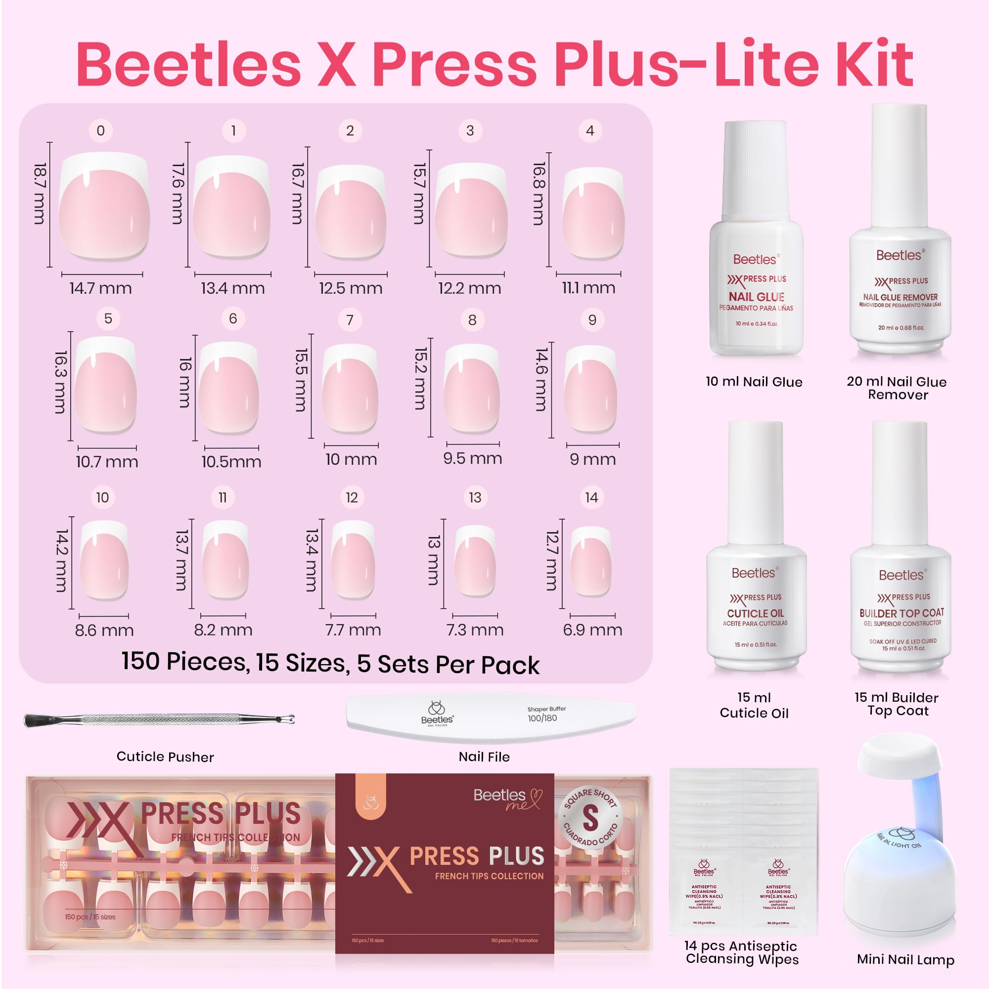 White French Gel Nail Kit  Plus-Lite Kit Tip 150Pcs