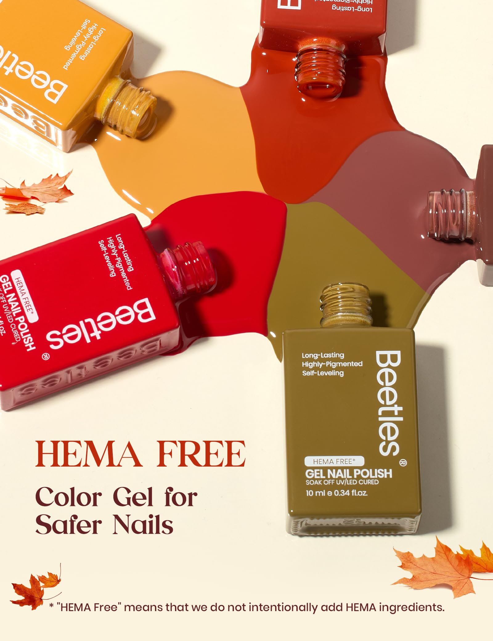 Beetles Retro Reverie Gel Nail Polish Set Hema-Free 30 Colors Autumn Burgundy Orange Colors