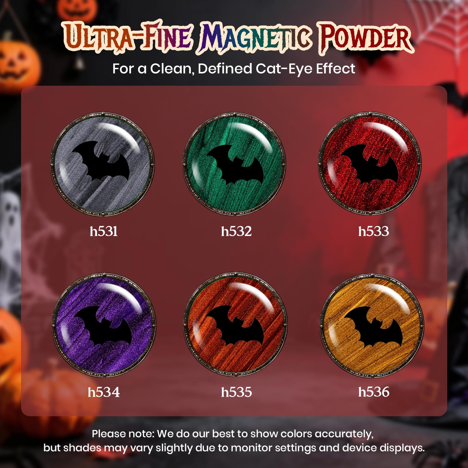 Beetles Witch Potion Cat Eye 6 Colors Gel Nail Polish Set Halloween Nails Gel Polish Set Halloween Box Limited Edition