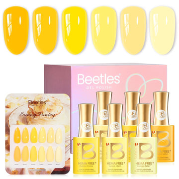 Sunny Pantry Yellow 6 Colors Beetles Hema Free Summer Nails Gel Polish Set 15ML