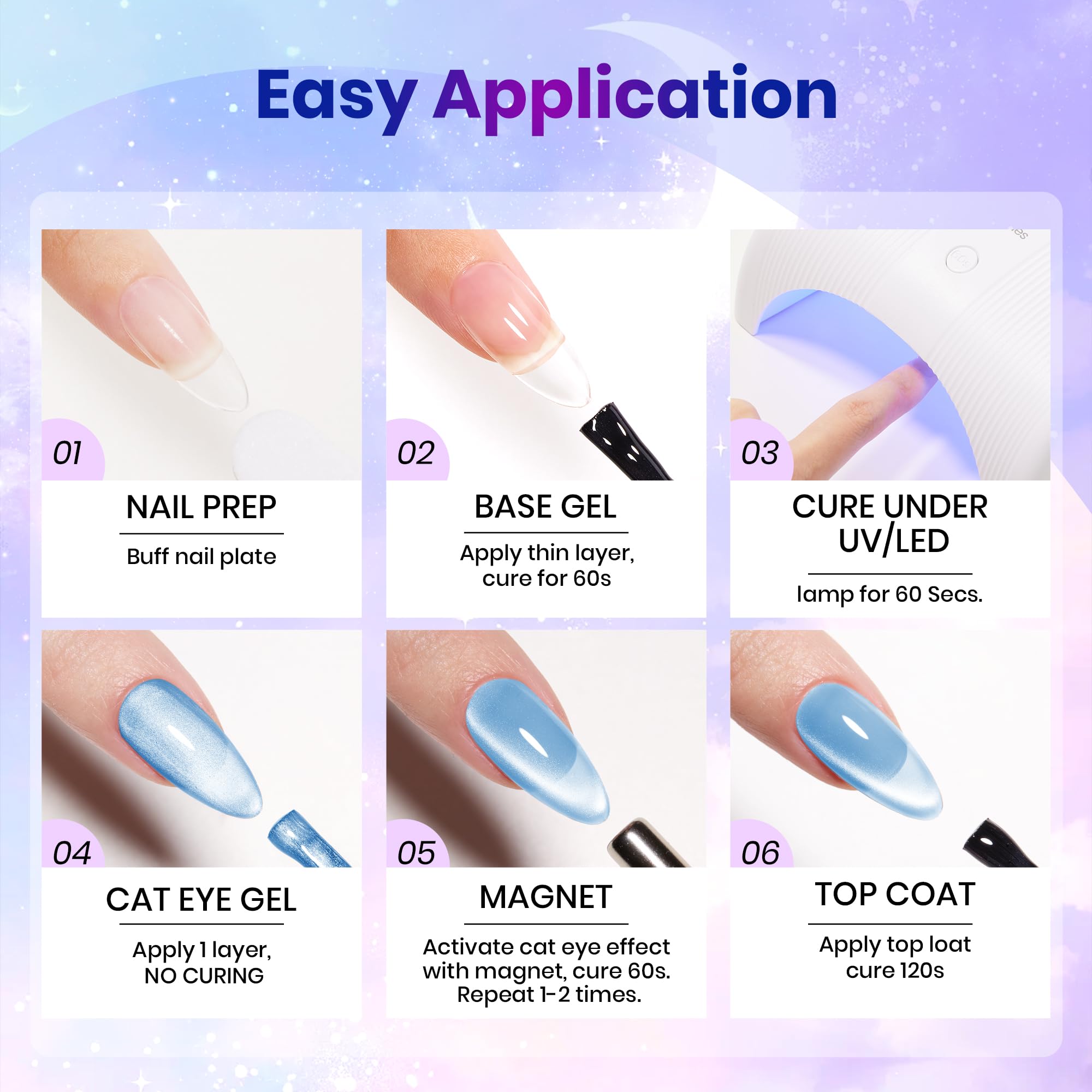 Beetles Gel Nail Polish Summer Nails Stardust Whisper 6 Colors 15ML Pink Blue Purple Cat Eye Glitter Velvet Gel Magnet