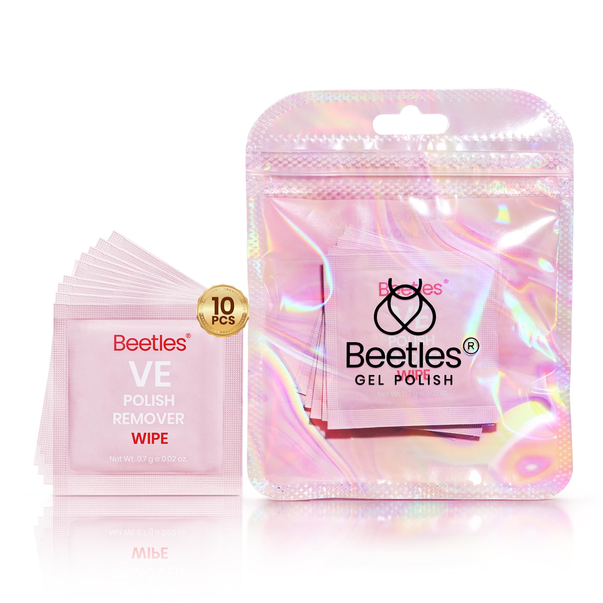 Beetles Wrapped  Wipes Sealed Securely Nails Polish Remover (10 Pack)