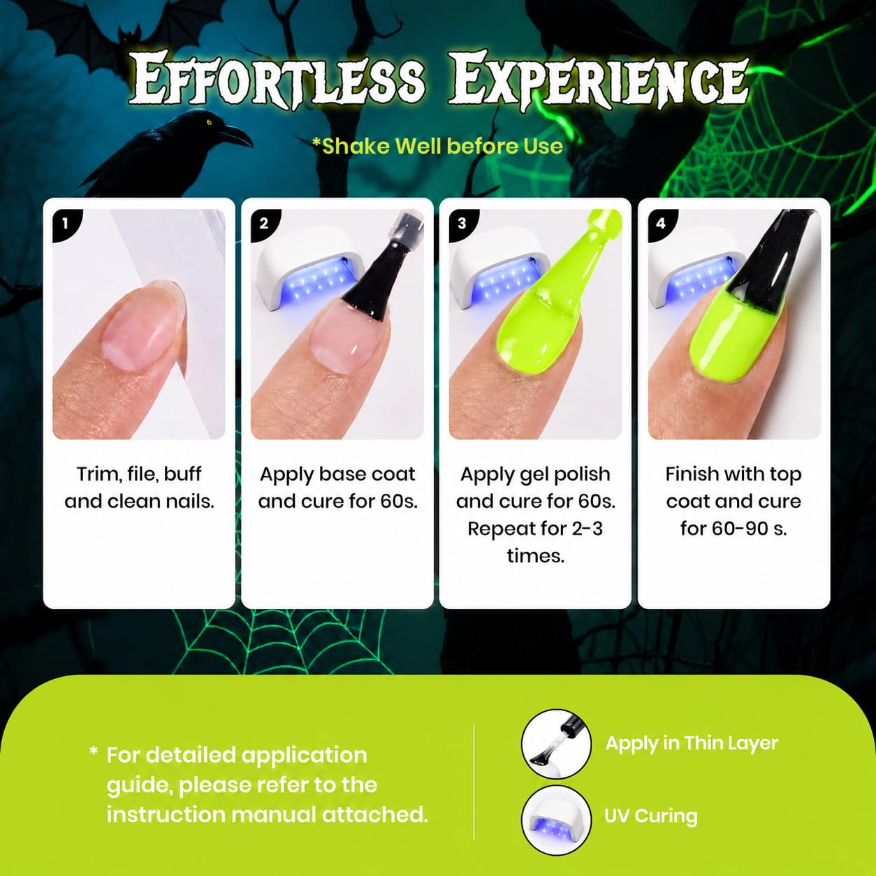 Lemon Jack-O-Beetles Halloween Glow In The Dark Gel Nail Polish 15ML Lemon Yellow 2026 Limited Edition
