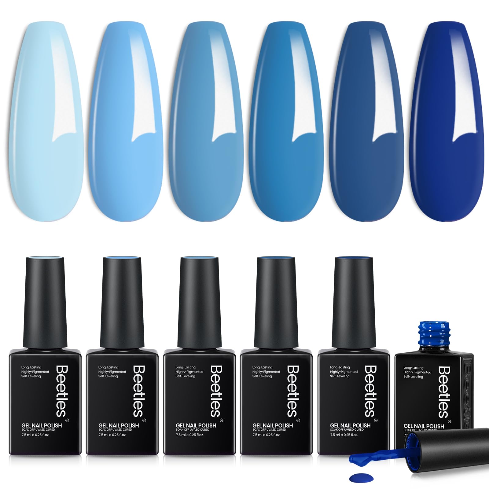 Ocean Range - 6 Colors Light Baby Dark Navy Blue Gel Polish Set
