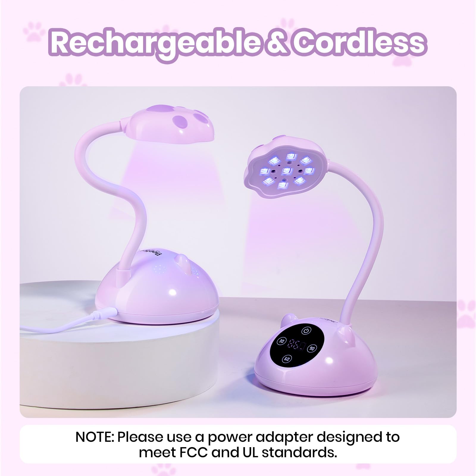 Beetles 360° Flexible Gooseneck UV Nail Lamp Purple Color