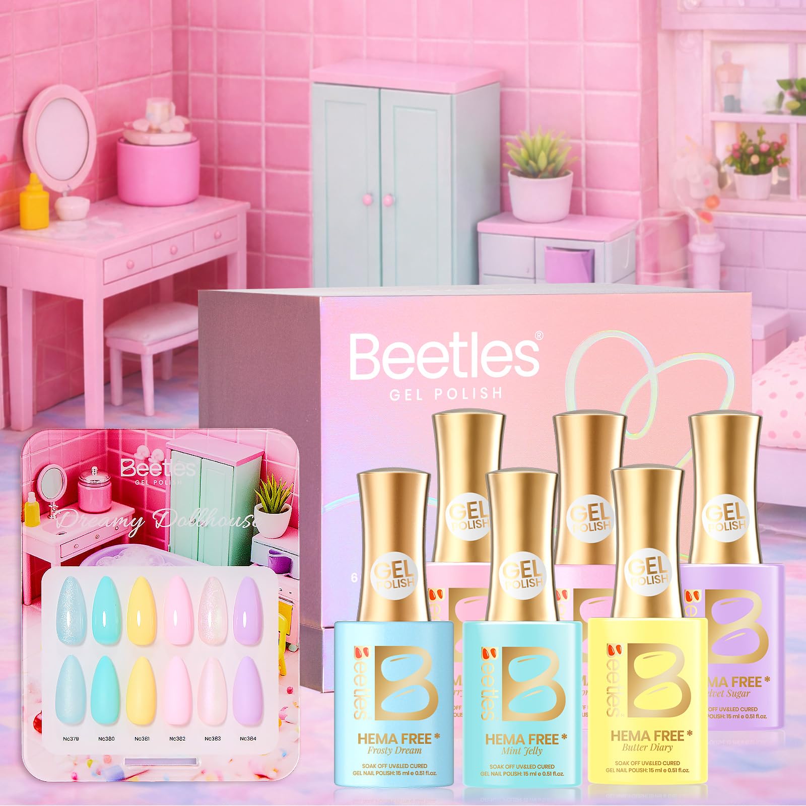 Dreamy Dollhouse 6 Colors Beetles Hema Free Nails Gel Polish Set